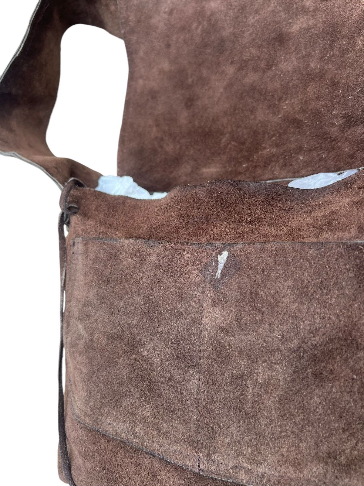 Japanese Brand Vintage Unknown Japan Brand Brown Suede Leather Bag Size ONE SIZE - 22 Thumbnail