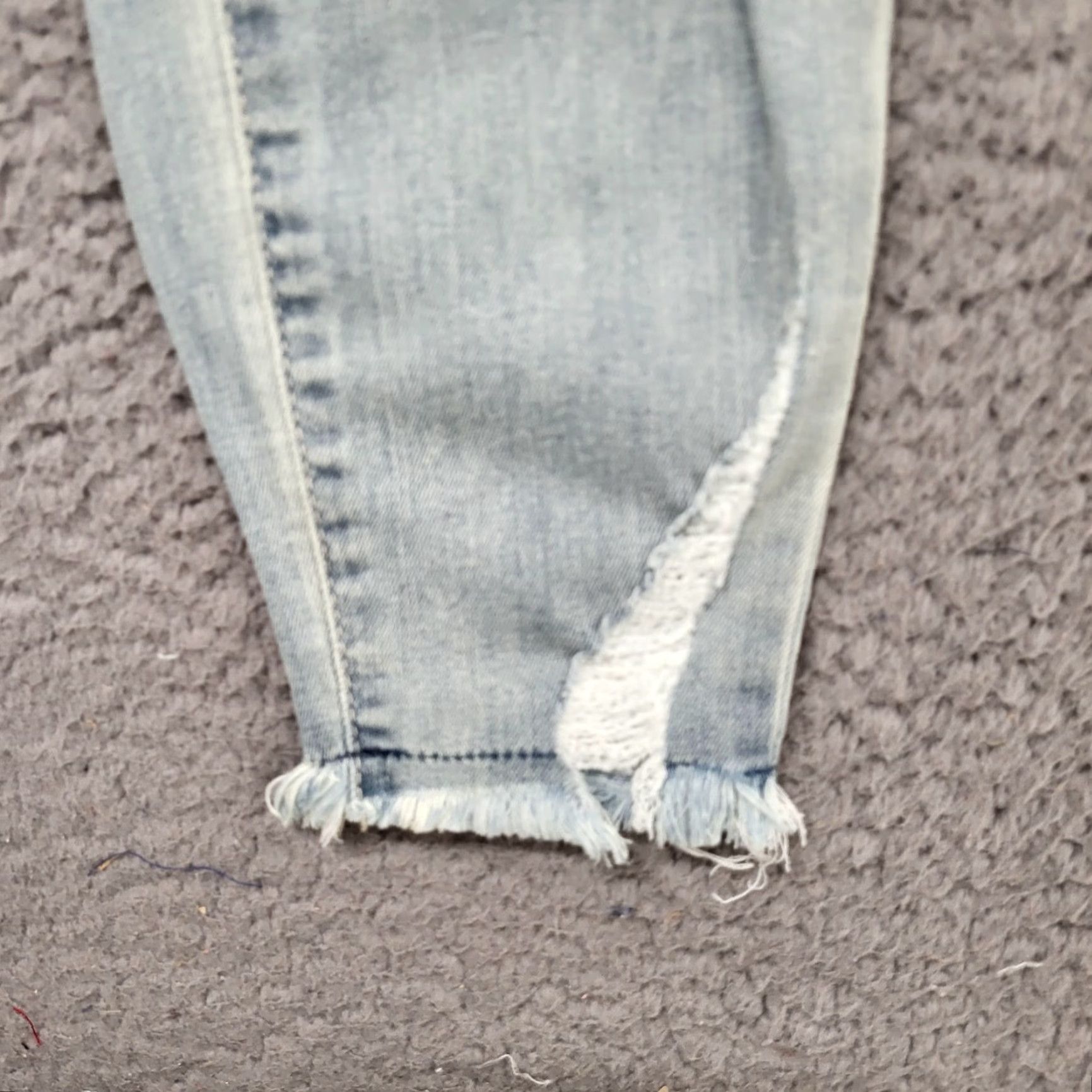 Vintage INDIGO REIN Jeans Women's 7/27 Distressed High Rise Crop Blue Wash Slim 5-Pocket 27x7 Denim Size 28" / US 6 / IT 42 - 5 Thumbnail