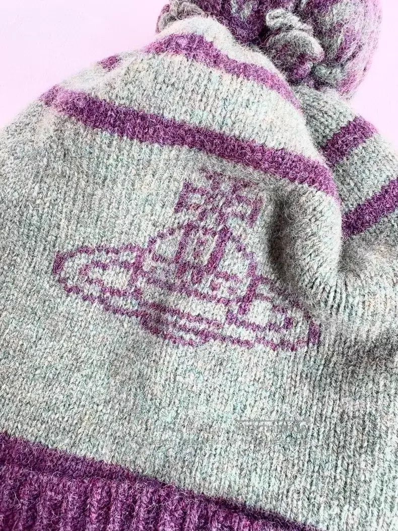 Vivienne Westwood Vivienne Westwood Matcha and red cold hat with pom-pom Size ONE SIZE - 2 Thumbnail