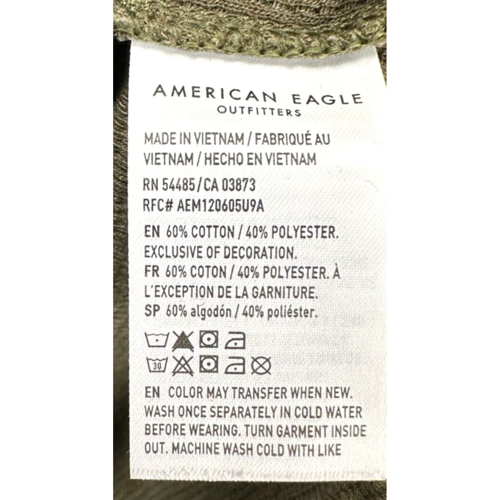 Vintage VINTAGE American Eagle Hoodie Shirt Mens Medium Green Thermal Henley Drawstring Public? Size US M / EU 48-50 / 2 - 6 Thumbnail