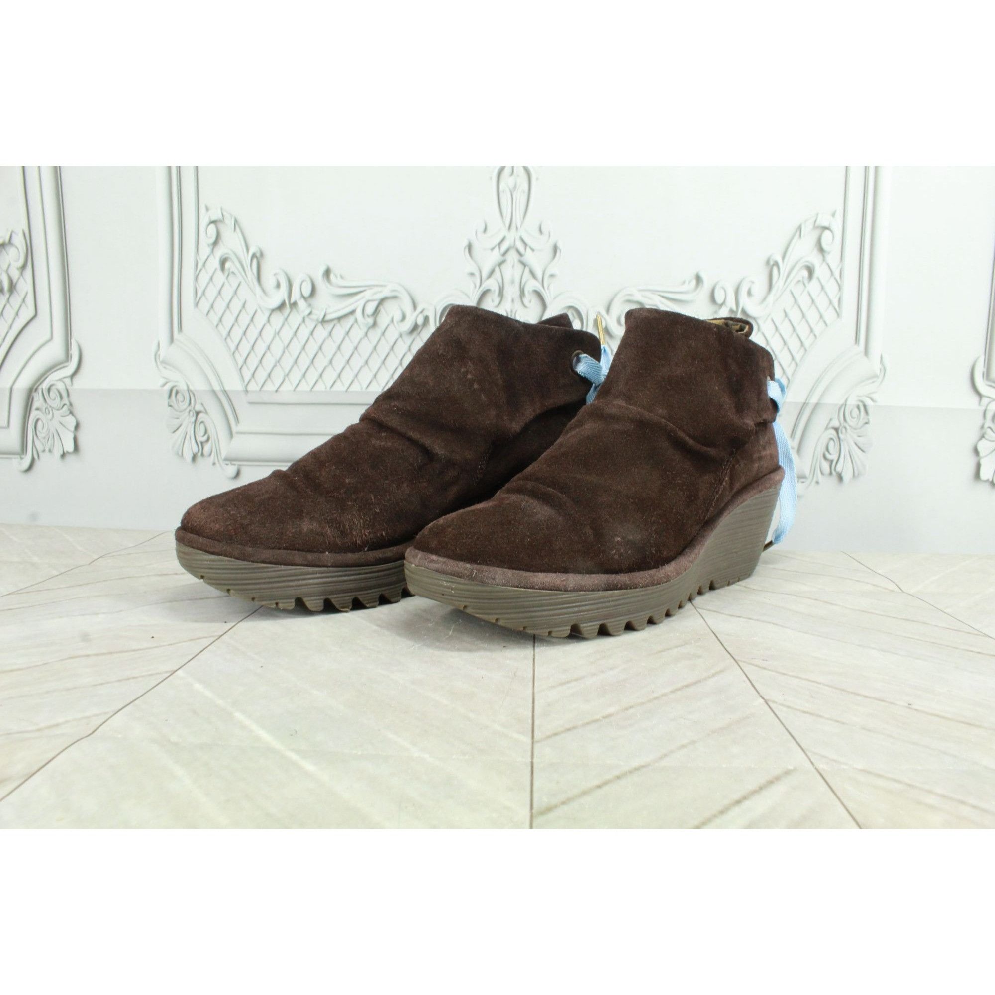 Fly London Fly London Yebi Women's Suede Round Toe Wedge Ankle Boots Size US 10 / IT 40 - 2 Thumbnail