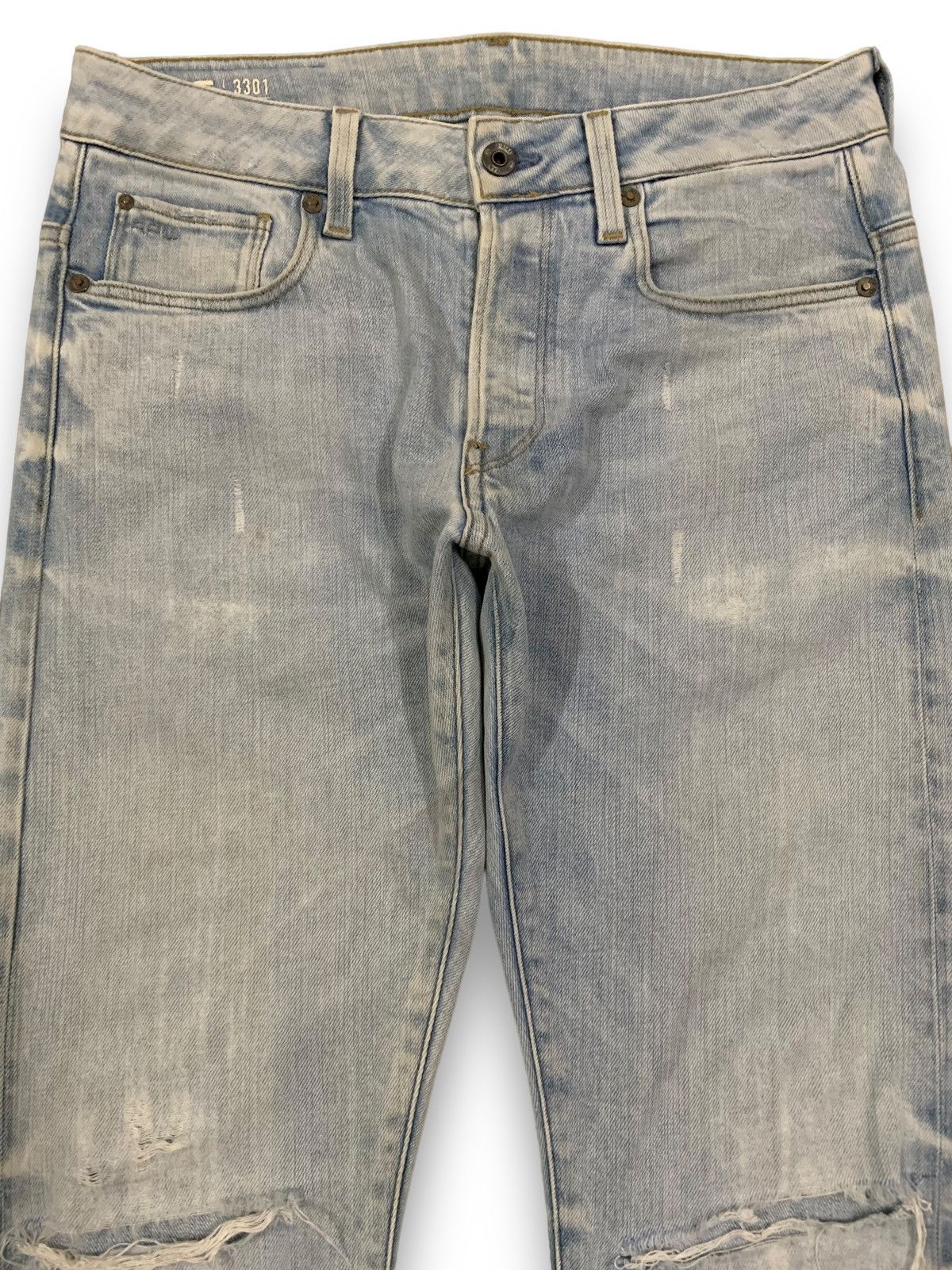 G-Star Vintage G-Star Raw Blue Washed Distressed Grunge Jeans Size US 31 - 3 Thumbnail