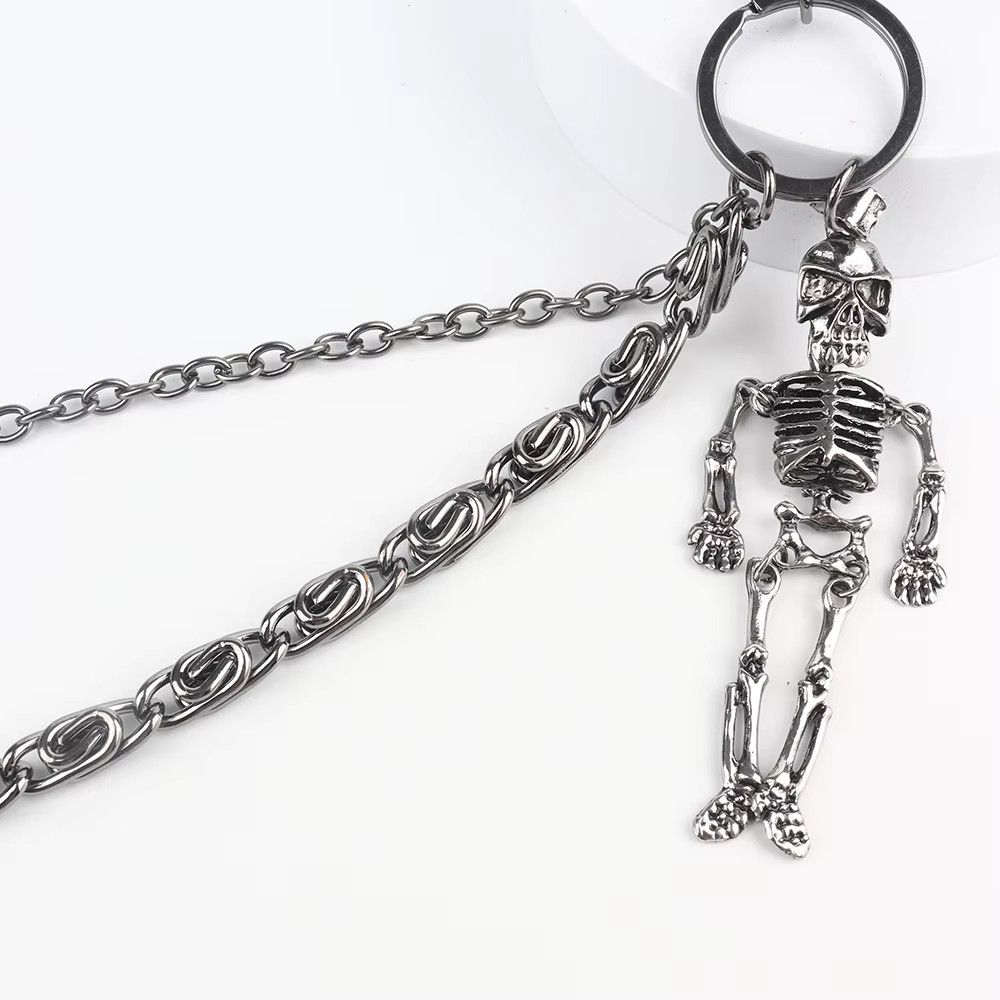 Jewelry Halloween Double Skull Vintage Wasit Pant Chain Size ONE SIZE - 3 Thumbnail