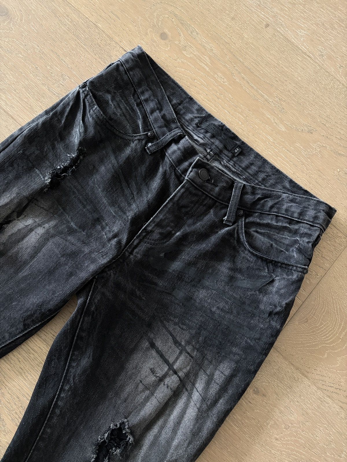 GOSTAR DE FUGA Gostar De Fuga Waxed Denim Jeans Size US 29 - 2 Thumbnail