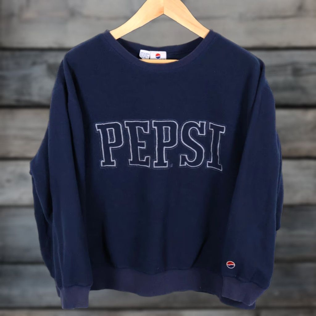 Spell VINTAGE Pepsi Embroidered Sweatshirt XL Adult Blue 90s Retro Graphic Print Crewneck Mens Size US XL / EU 56 / 4 - 1 Thumbnail