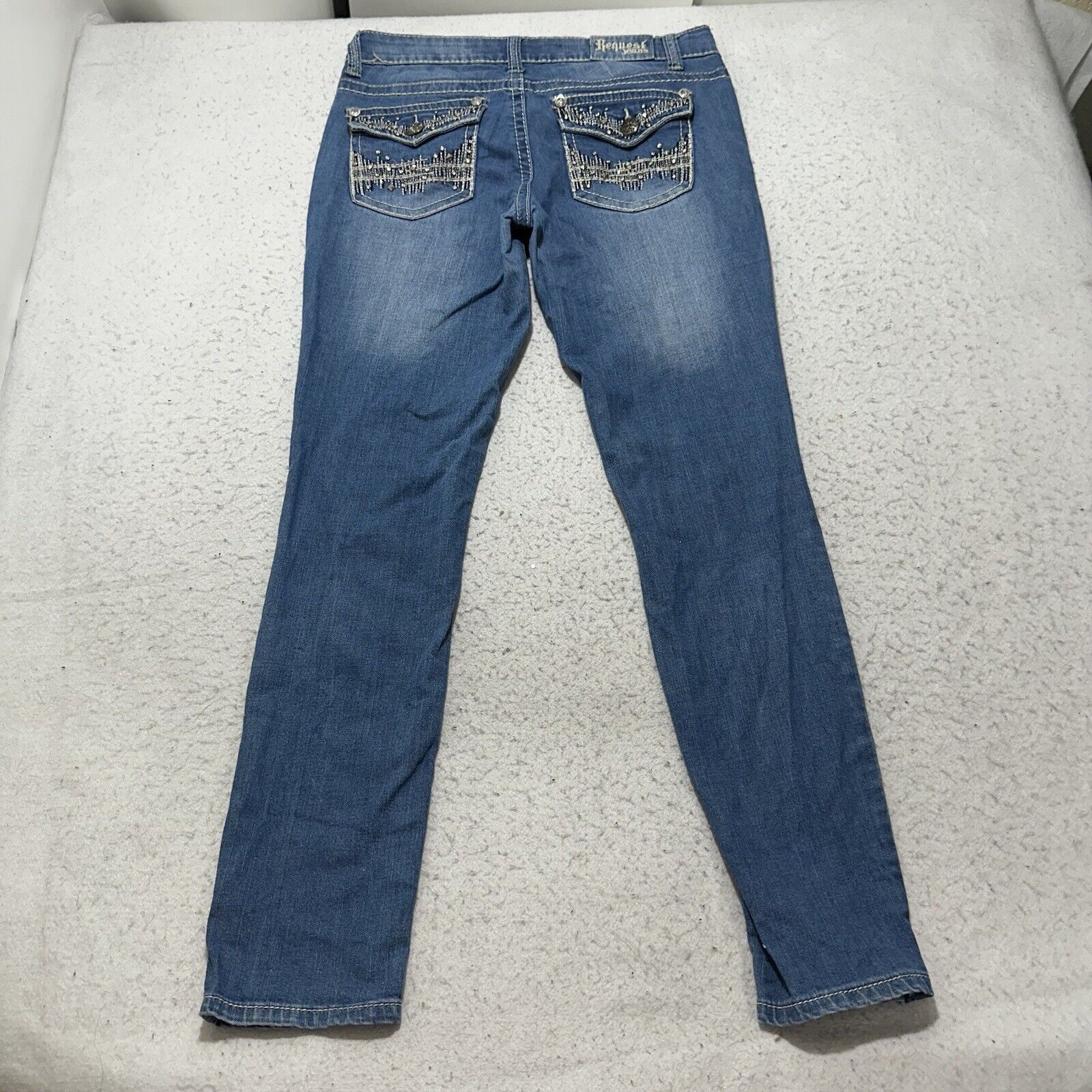 Request Jeans Request Jeans 32x30 Y2K Low Rise Blue Embellished Pocket Size 32" / US 10 / IT 46 - 6 Thumbnail