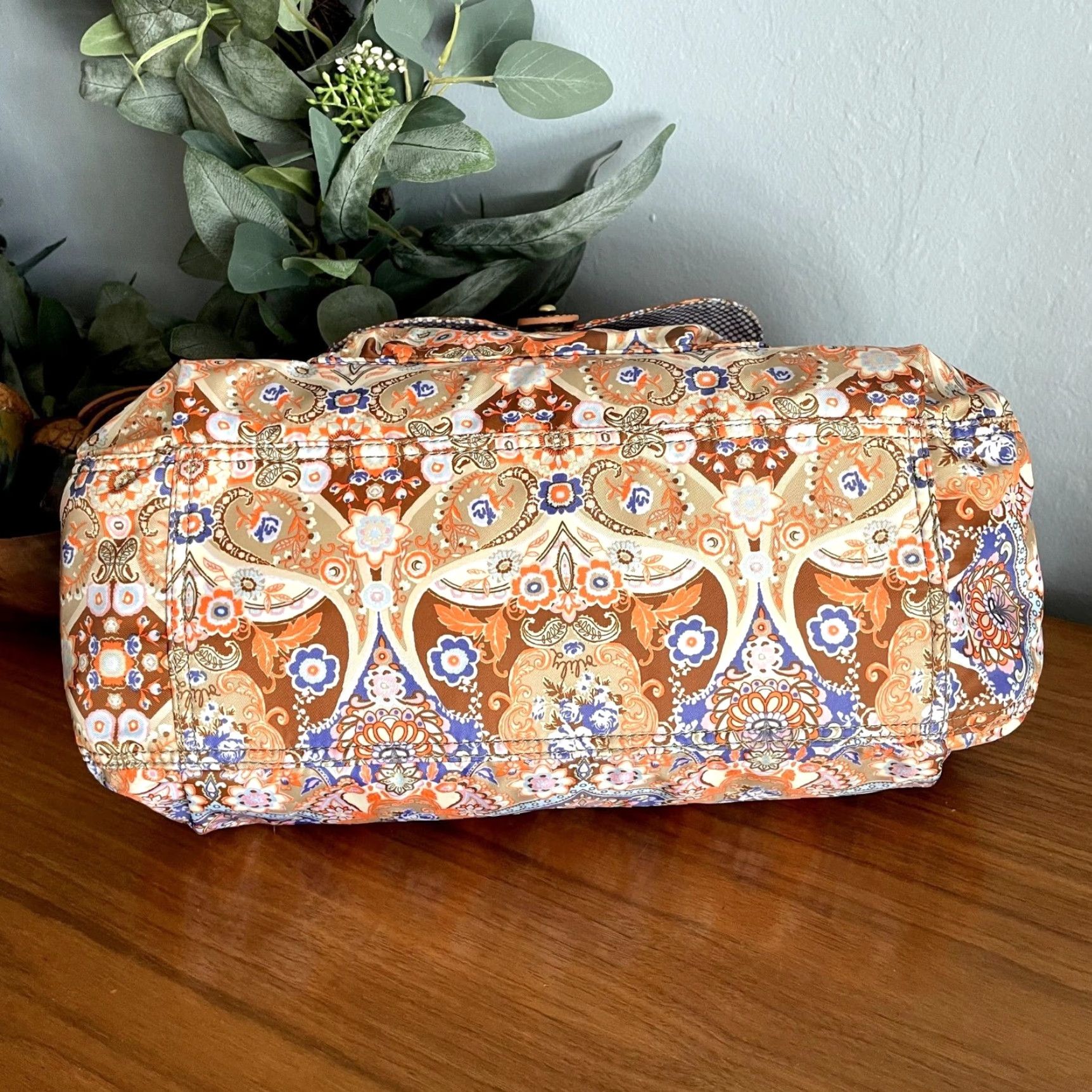 Oilily Oilily Shoulder Bag Womens Tan Mosaic Fig Summer Nylon Front Pocket Zipper New without tags Size ONE SIZE - 6 Thumbnail