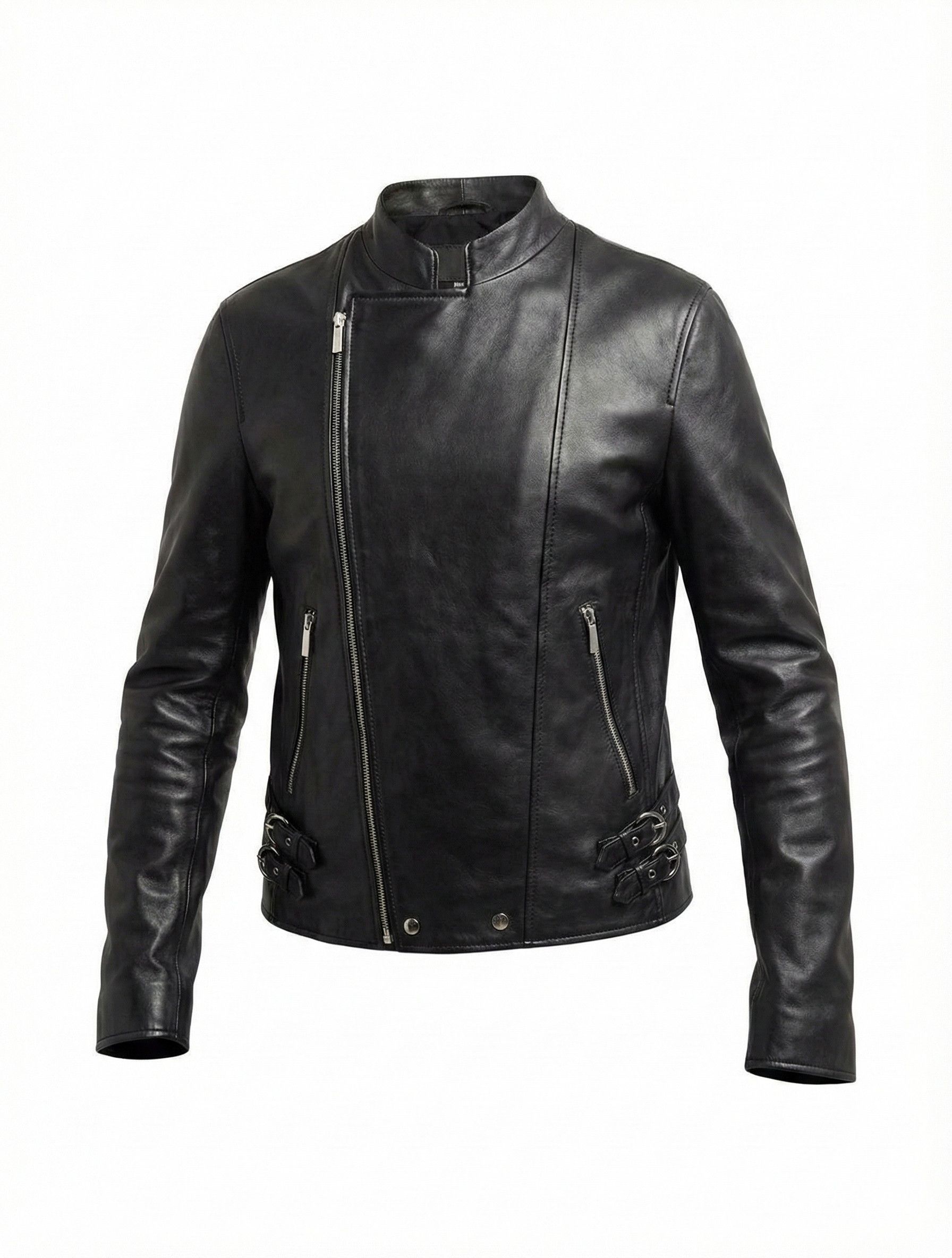 Emporio Armani LAMBSKIN LEATHER BIKER JACKET Size US M / EU 48-50 / 2 - 1 Thumbnail