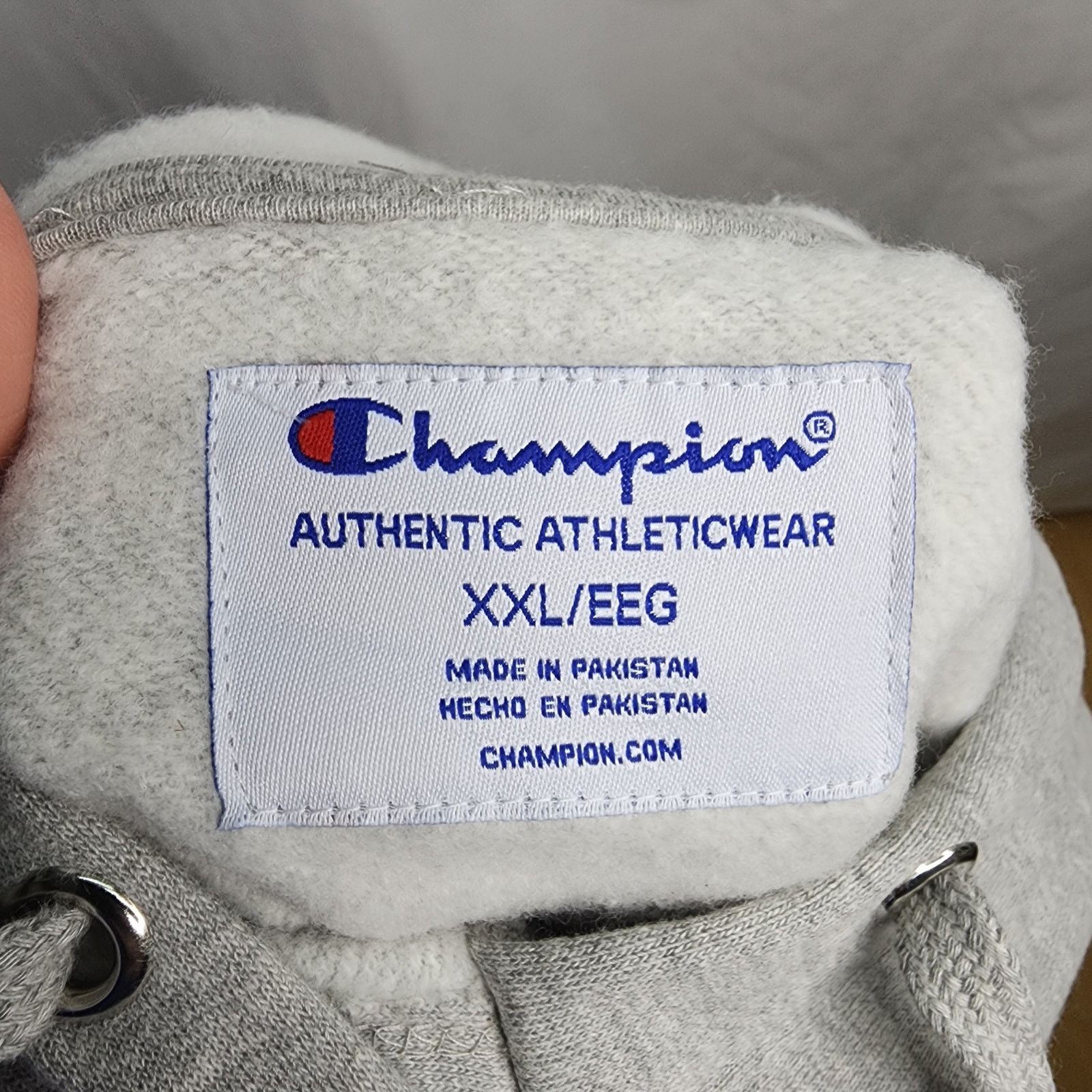 Champion Champion Gray Hooded Long Sleeve Pull Over Sweatshirt Size XXL / US 16-18 / IT 52-54 - 4 Thumbnail