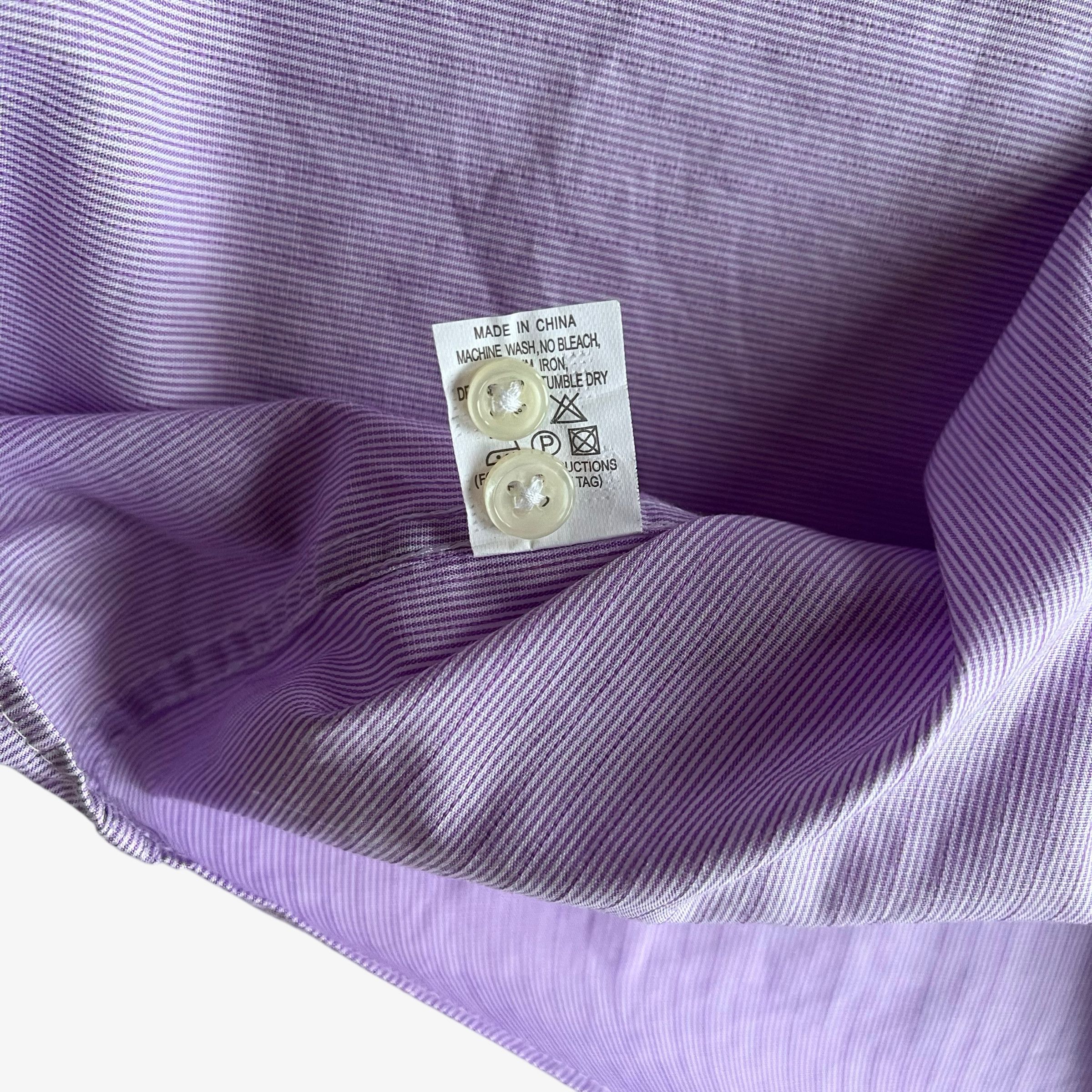 Balmain Vintage 90s Men's Balmain Paris Purple Striped Shirt Size US S / EU 44-46 / 1 - 3 Thumbnail