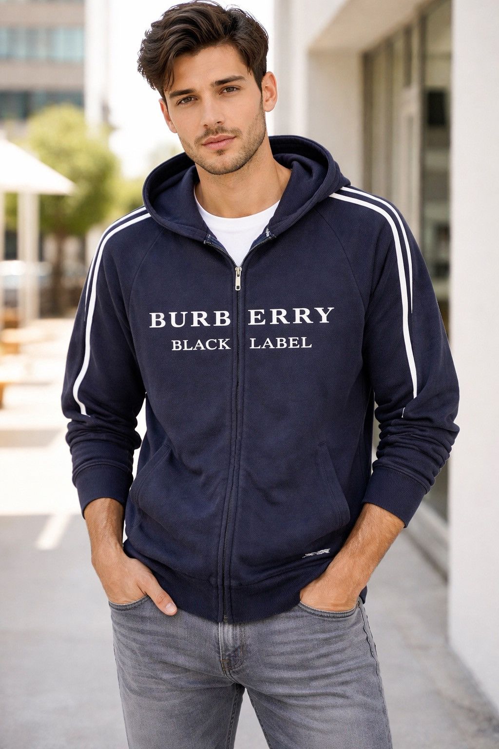 Burberry Burberry Black Label Women With Fur Parka Zip Up Hoodie