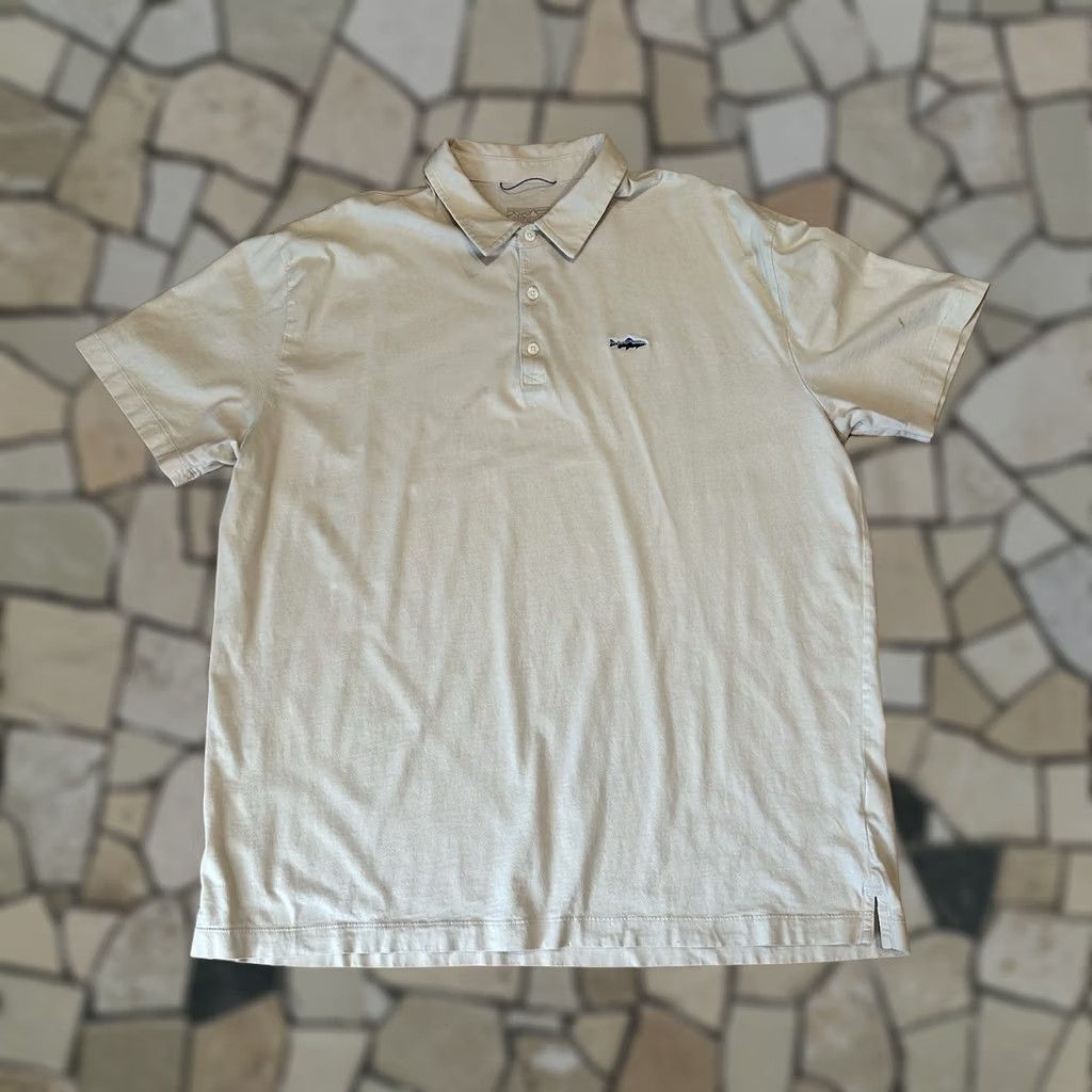 Patagonia Patagonia Fitz Roy Polo Shirt Cream Short Sleeve Men's XL *Stain Size US XL / EU 56 / 4 - 1 Thumbnail