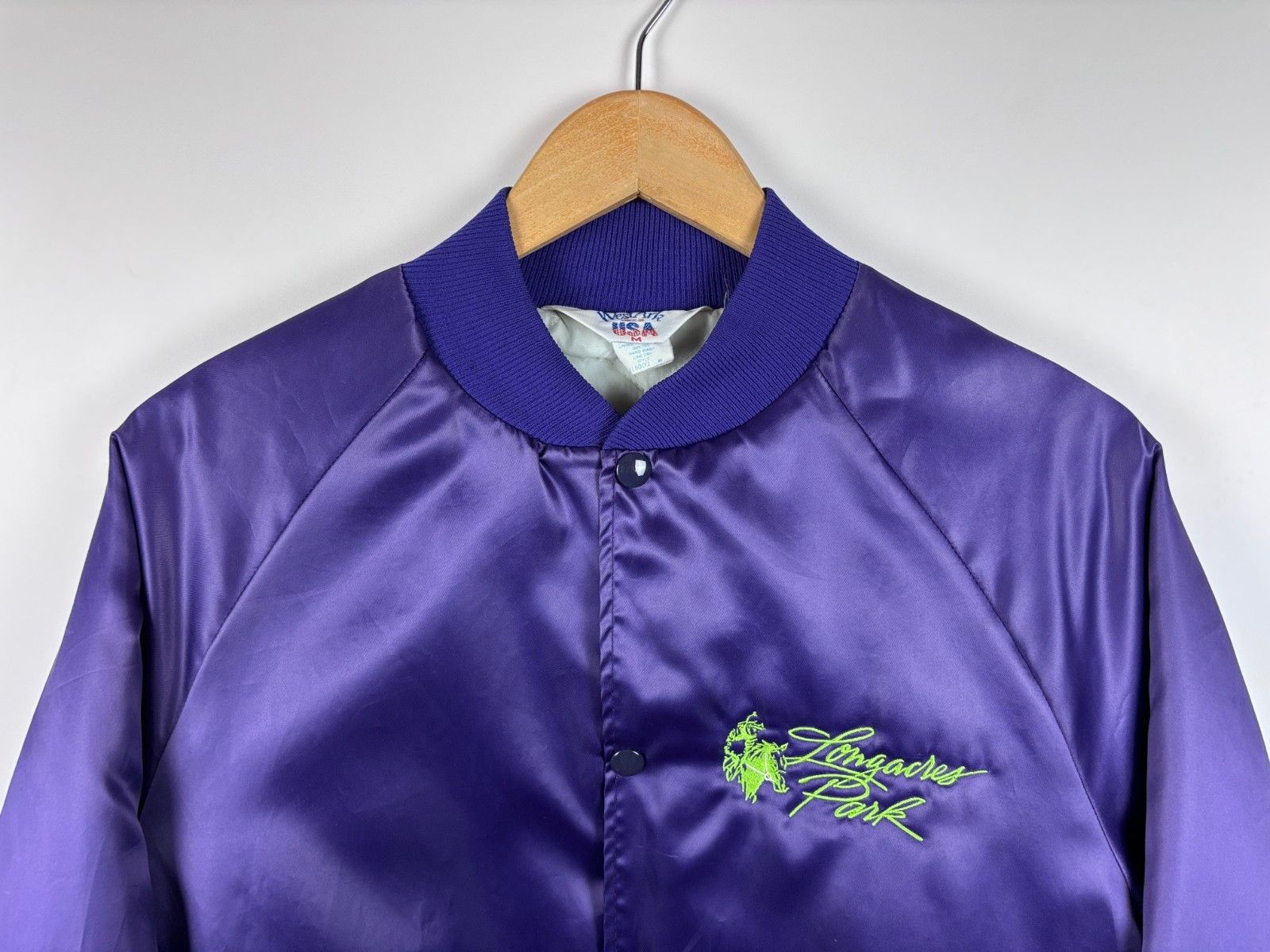 Other Vtg Longacres Park Horse Racing West Ark Satin Bomber USA Size US M / EU 48-50 / 2 - 2 Thumbnail