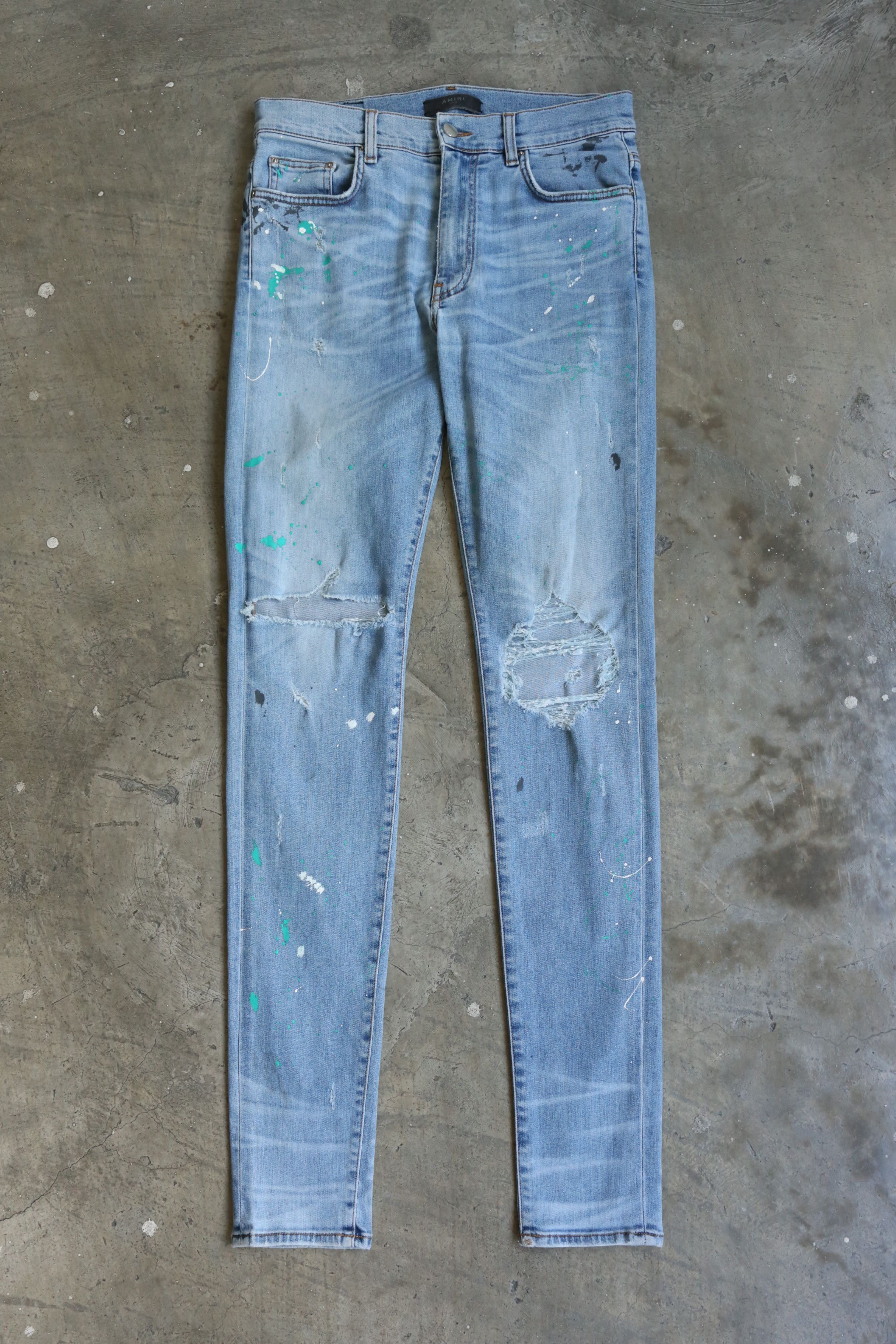 Amiri Amiri - Paint Splatter Artist Broken Denim Jean Size US 32 / EU 48 - 3 Thumbnail