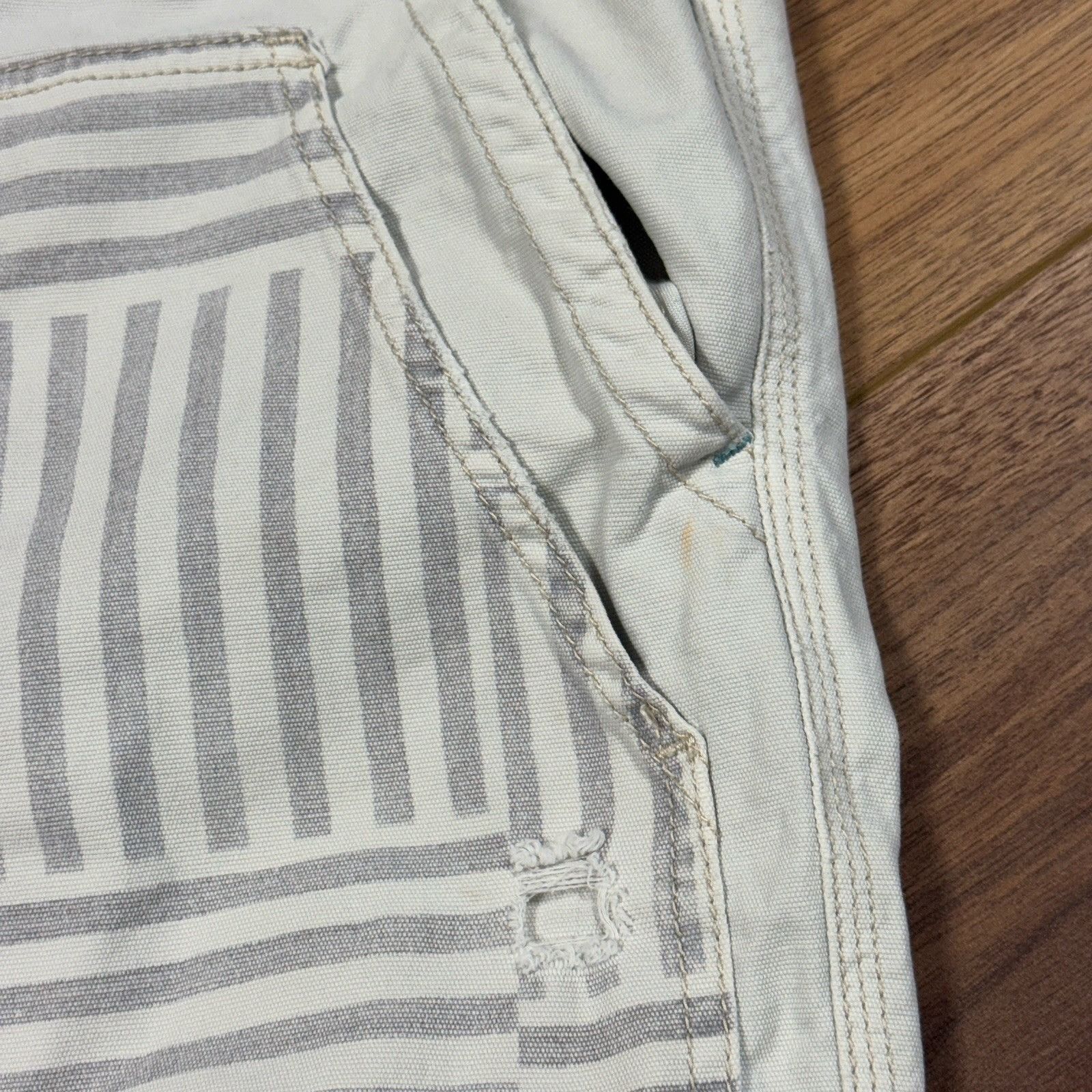 Anthropologie Pilcro Anthropologie Pants Womens 31 White Striped Size 31" - 4 Thumbnail