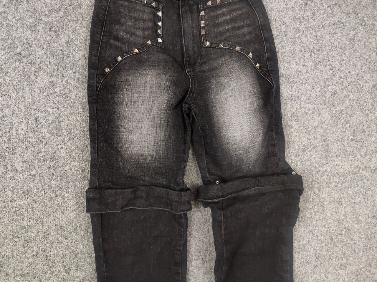 Le Grande Bleu (L.G.B.) 24ans Japan Design L.G.B. Silver Black Pocket Flared Jeans Size 26" / US 2 / IT 38 - 8 Thumbnail