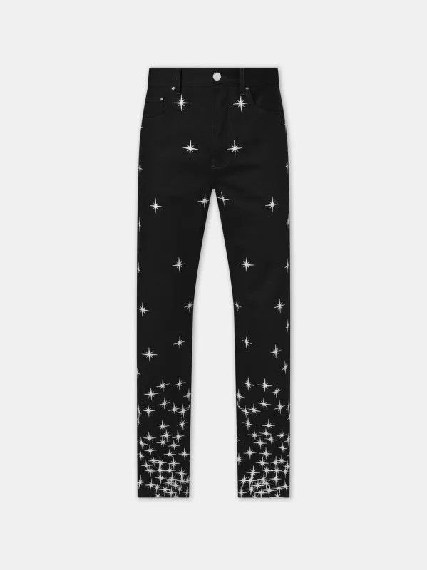 Amiri o1orln0426 Starburst Crystal Straight Jeans in Black Size US 36 / EU 52 - 1 Thumbnail