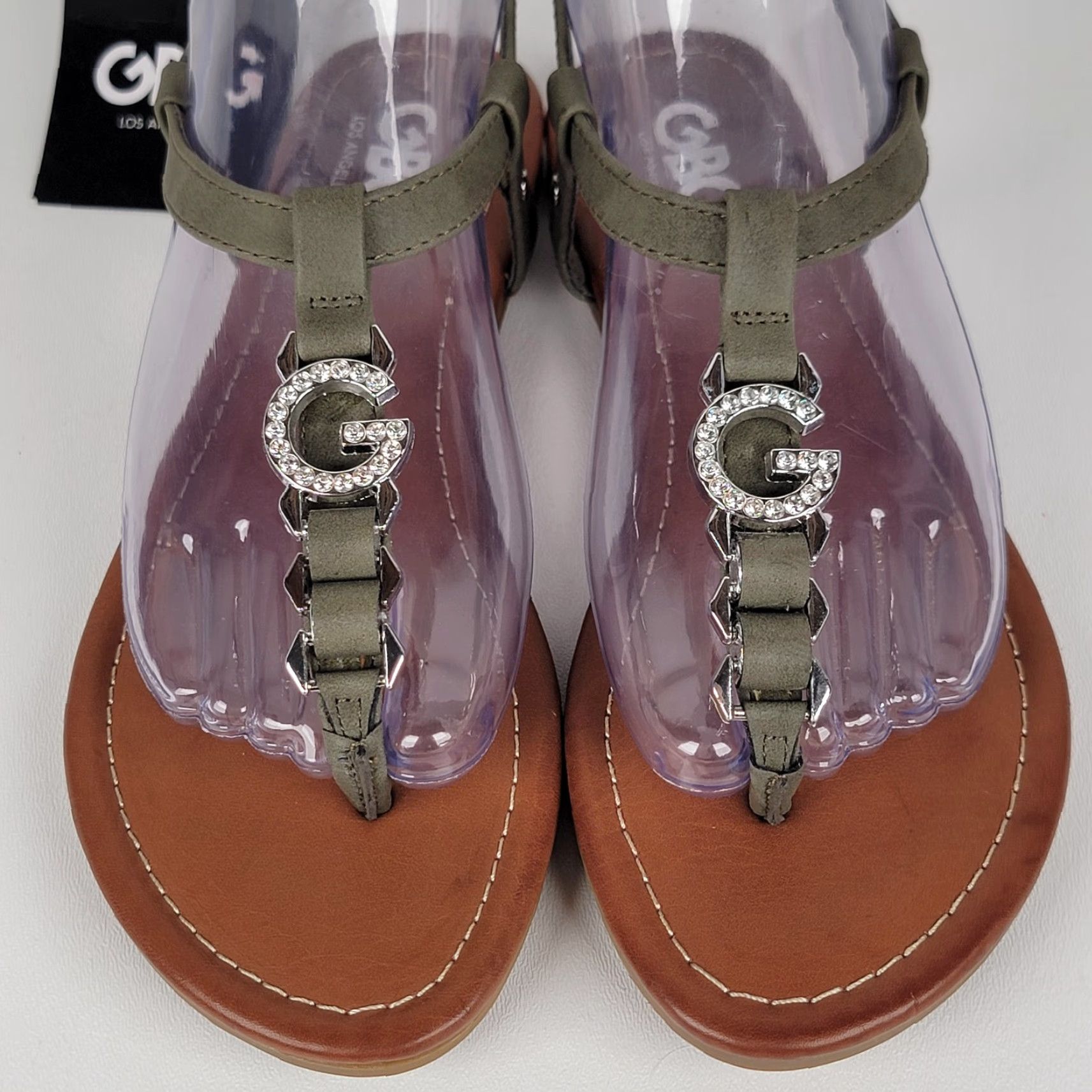 Vintage GBG Los Angeles Womens Sandal Thong G Bling Flats Straps Green Size 7M Size US 7 / IT 37 - 2 Thumbnail