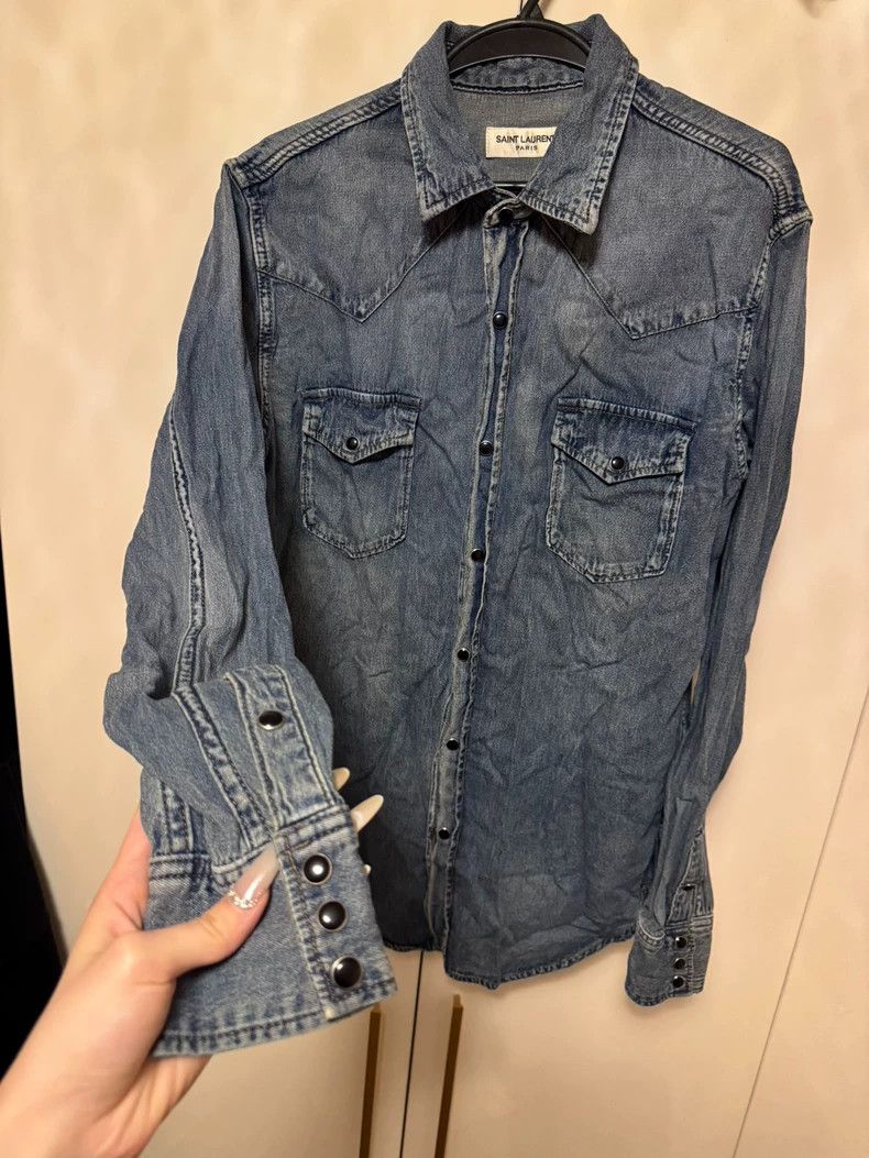 Saint Laurent Paris Saint Laurent Paris Solid single-breasted long-sleeved shir Size US XS / EU 42 / 0 - 5 Thumbnail