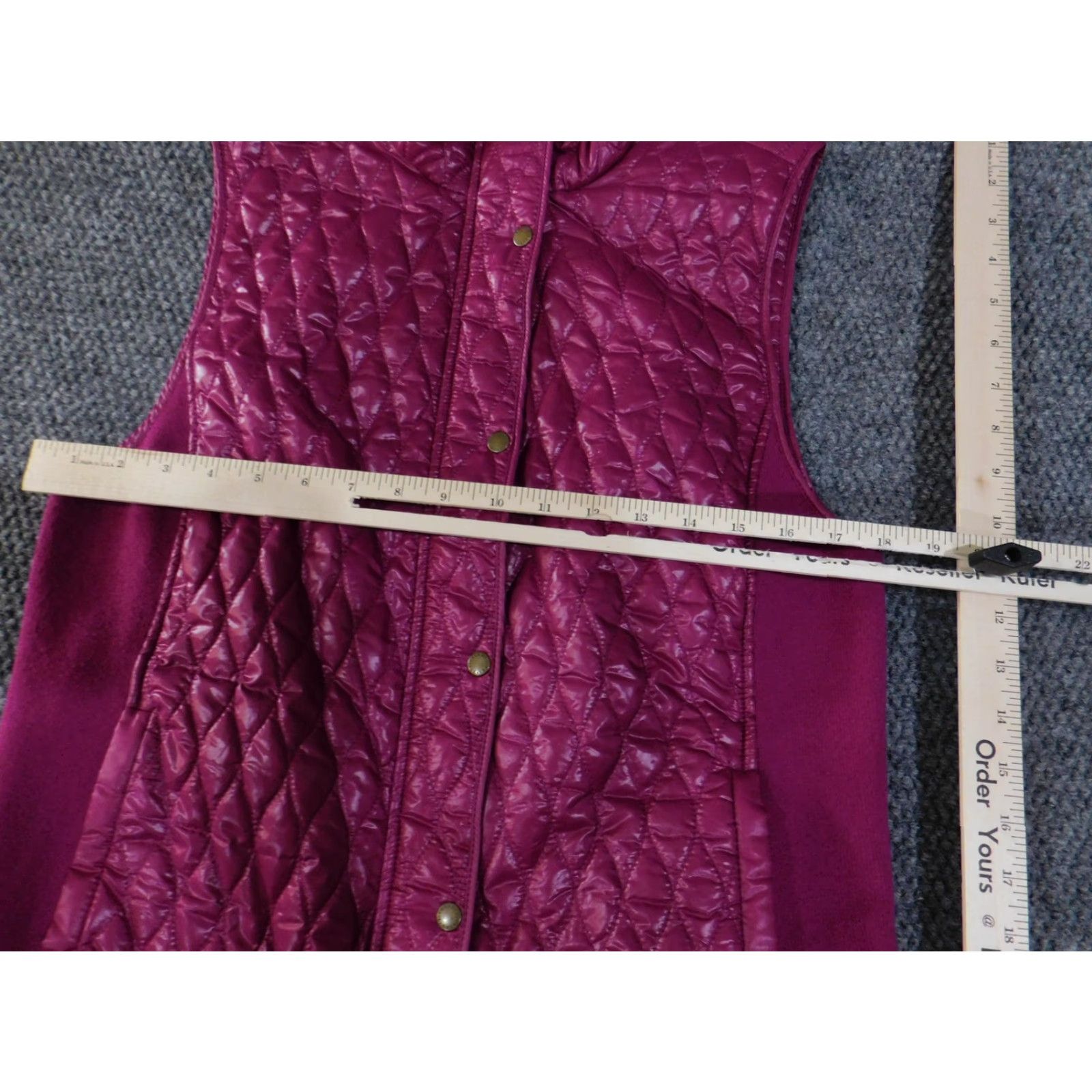 Talbots VINTAGE Talbots Vest Womens M Quilted Sleeveless Zip Snap Lightweight Polyester Pink Jewel Tone Stand Collar Pockets Womens Size M / US 6-8 / IT 42-44 - 4 Thumbnail