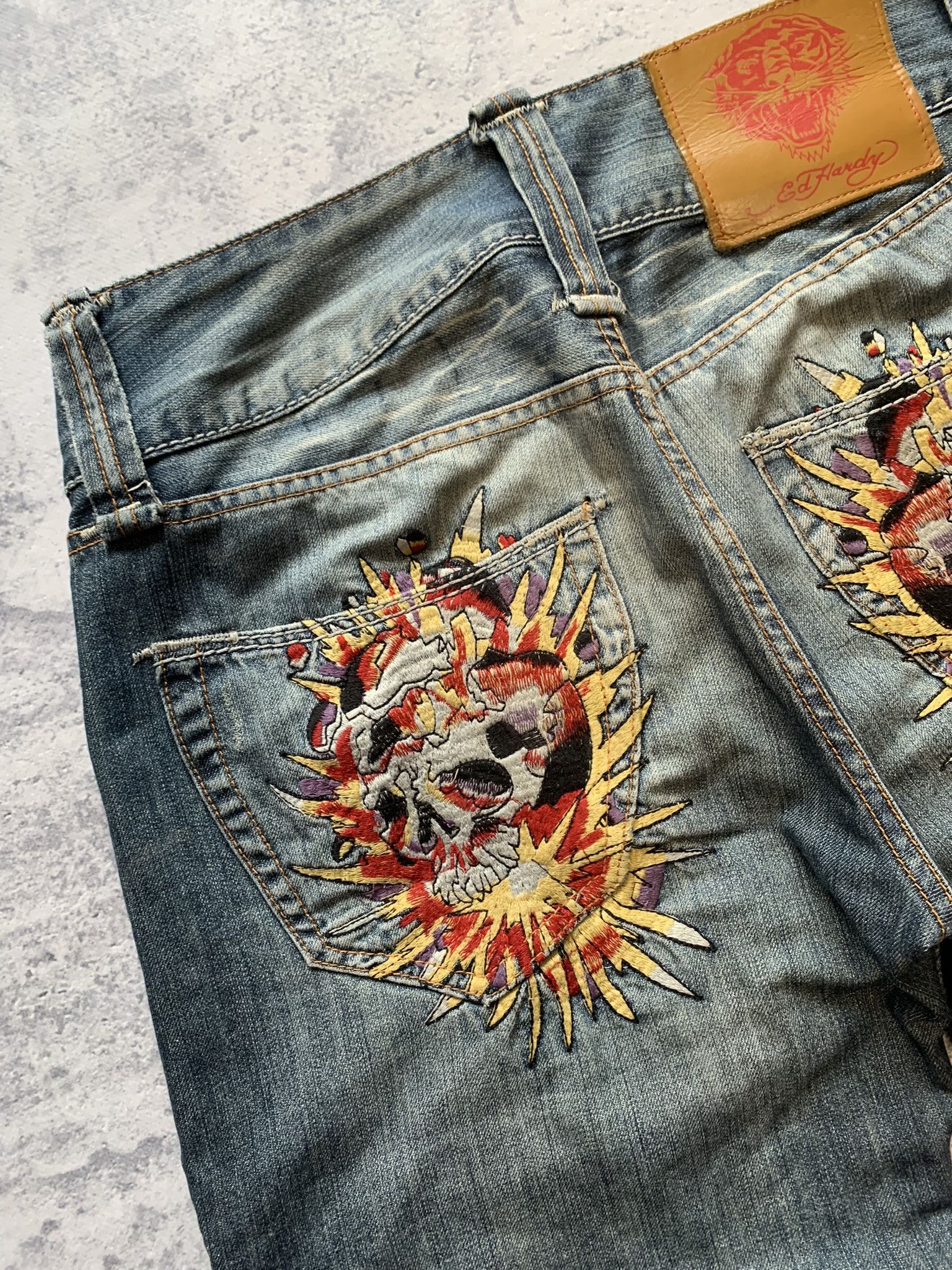 Ed Hardy Vintage Ed Hardy Jeans by Christian Audigier Denim Pants Y2K Size US 34 / EU 50 - 4 Thumbnail