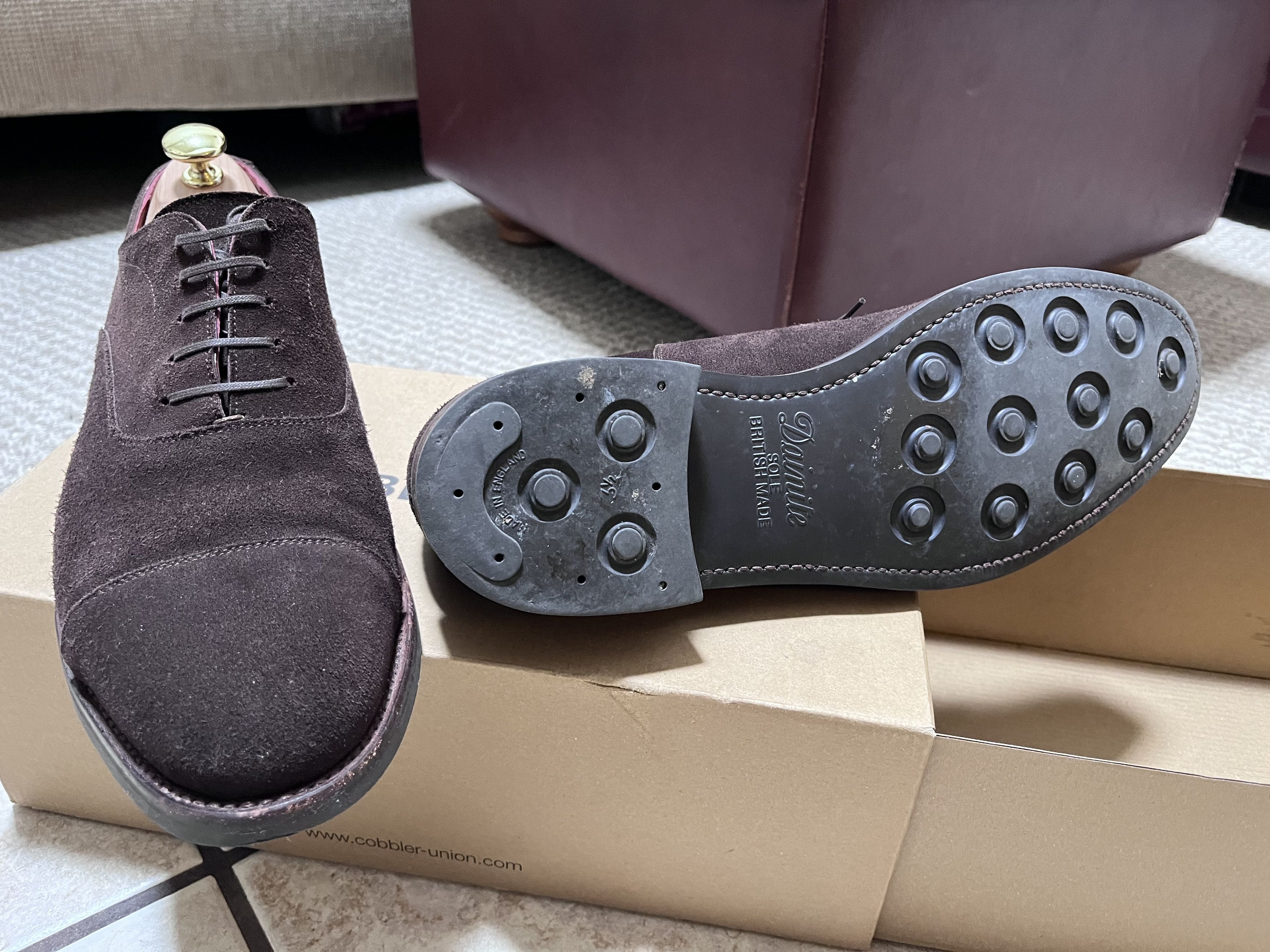 image of Cobbler Union Richard Shoes in Brown Suede, Men's (Size 12)
