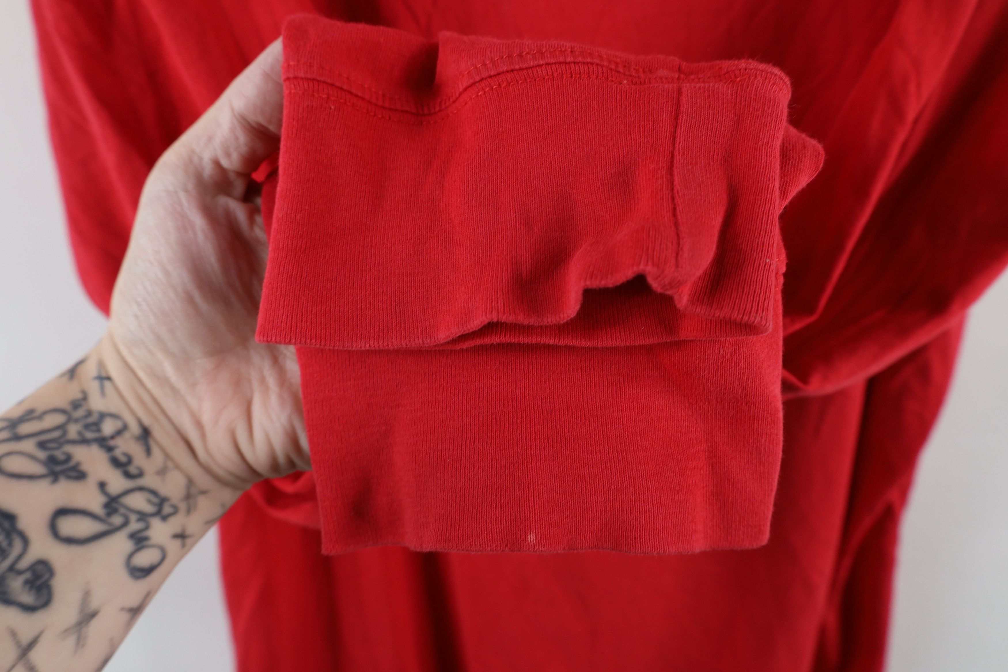 The North Face × Vintage The North Face Spell Out Big Logo Long Sleeve T-Shirt Red Size US XXL / EU 58 / 5 - 5 Thumbnail
