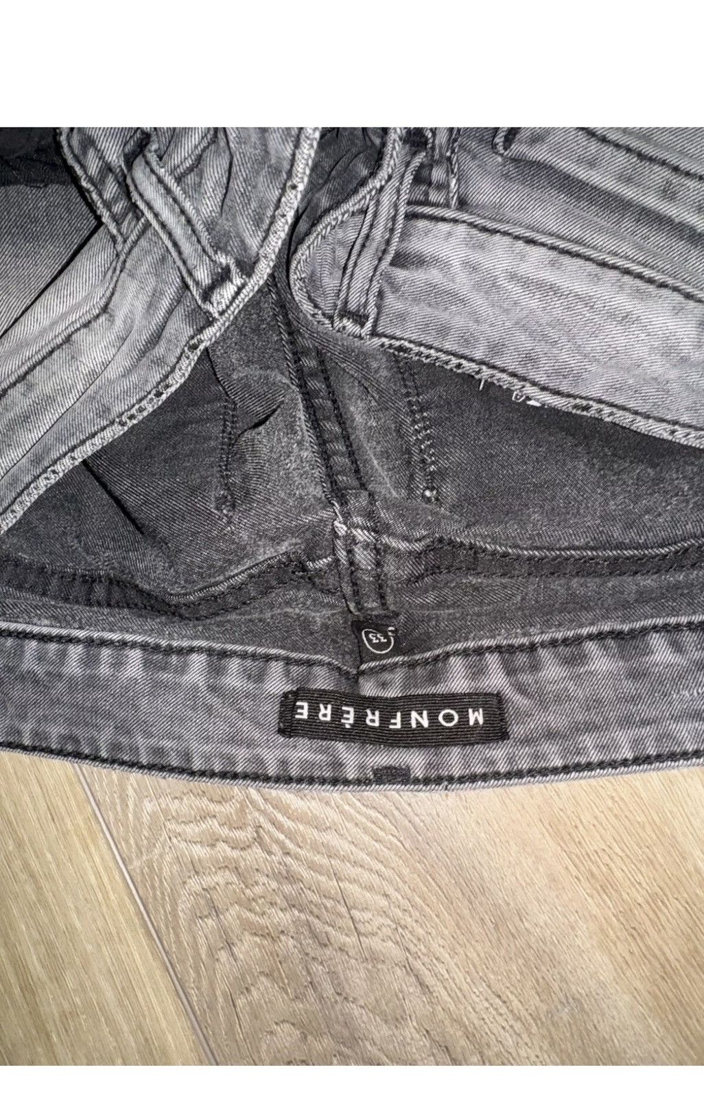 MONFRERE monfère designer brand new black jeans SIZE 33x31 Size US 33 - 3 Thumbnail