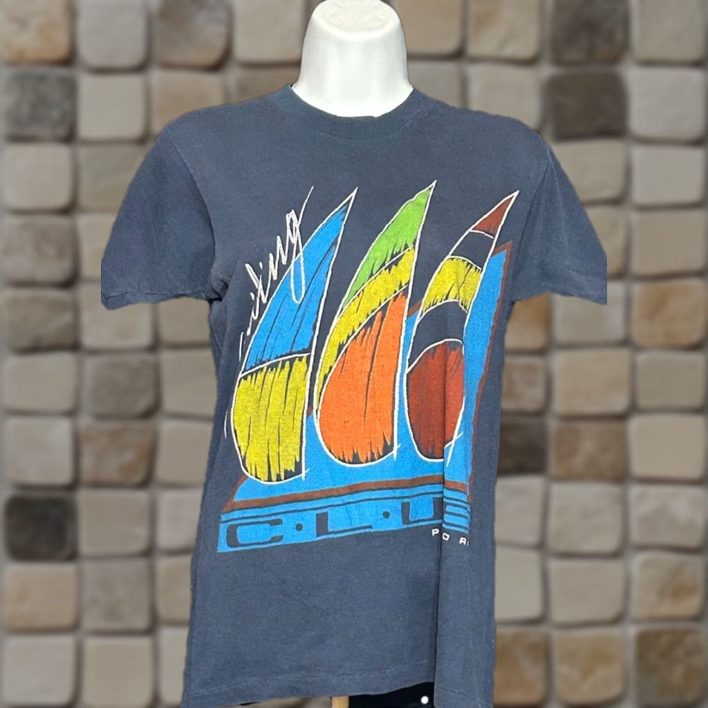 Vintage VINTAGE Puerto Rico Sailing Club Shirt Women Small Navy Blue Short Sleeve Made USA Size S / US 4 / IT 40 - 1 Thumbnail