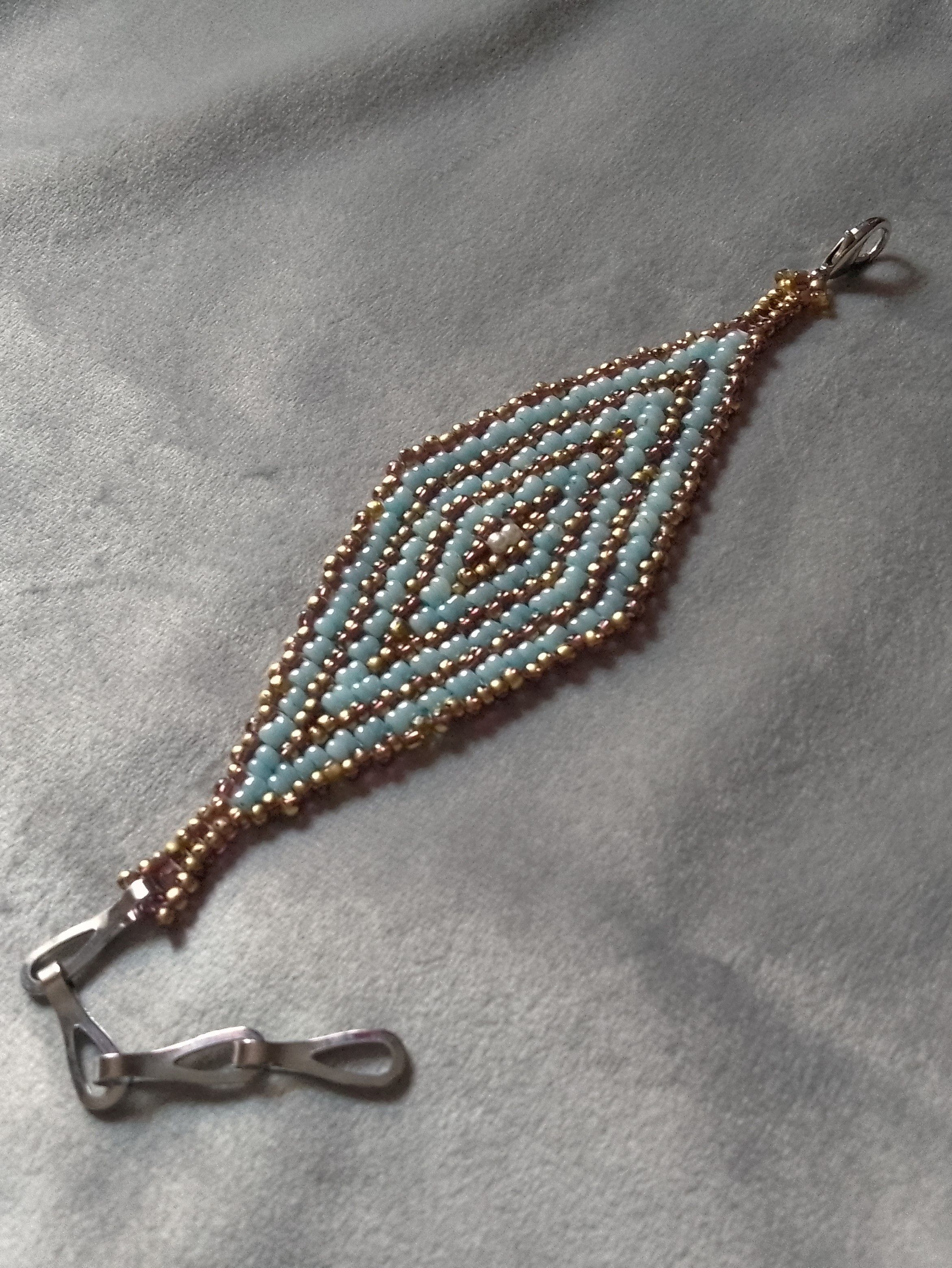 Handmade Ethnic bracelet Native Americans style golden/blue Size ONE SIZE - 3 Thumbnail