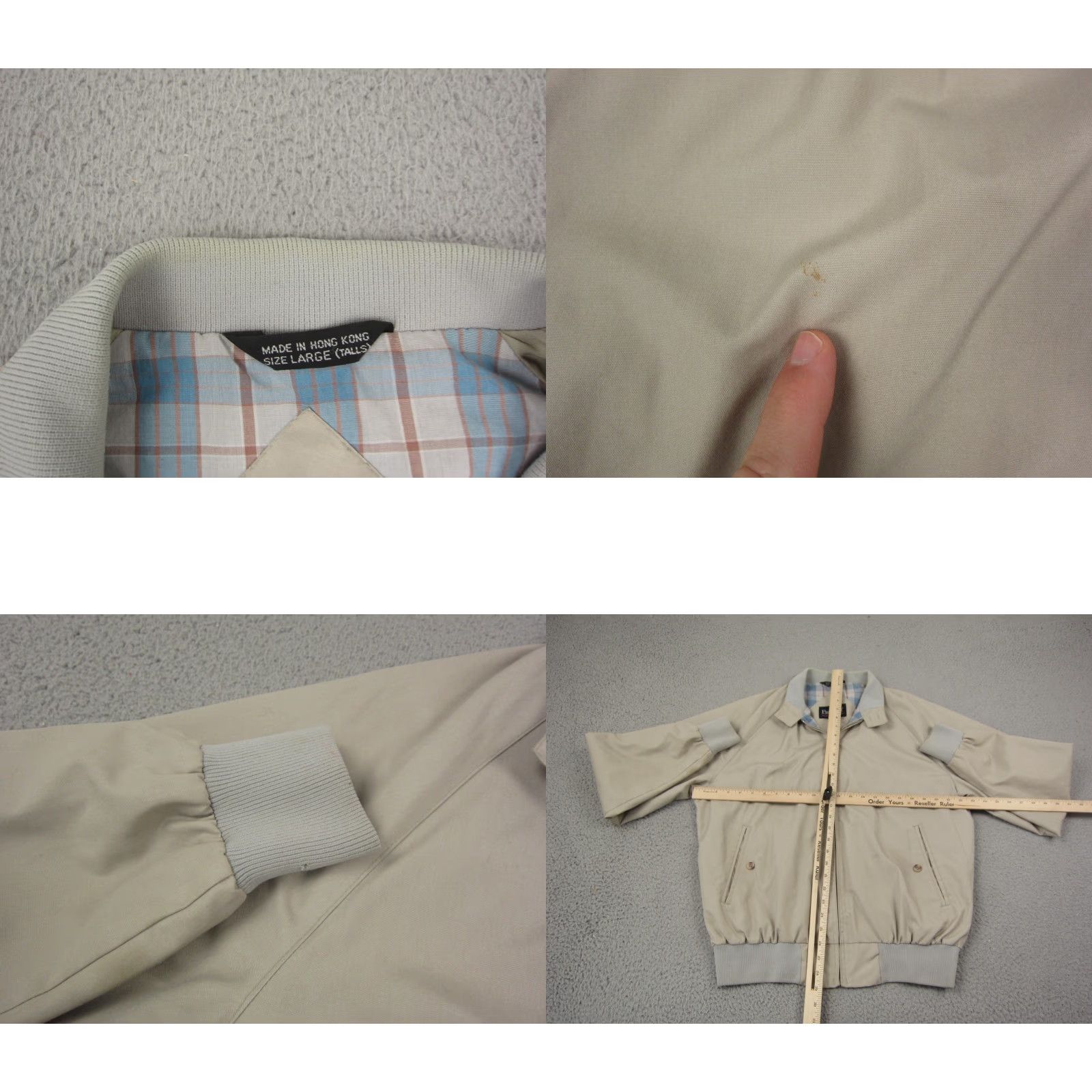 Vintage VINTAGE Par Four Bomber Jacket Mens LT Beige Full Zip 80s 90s Classic Casual Travel Winter Fall Size US L / EU 52-54 / 3 - 8 Thumbnail