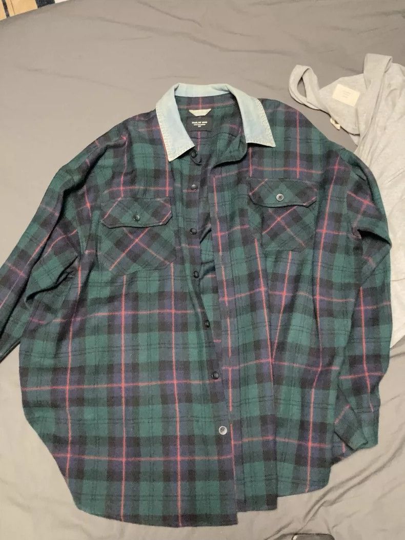 Fear of God Fear of God Green Plaid Denim Collar XL Size US XL / EU 56 / 4 - 1 Thumbnail