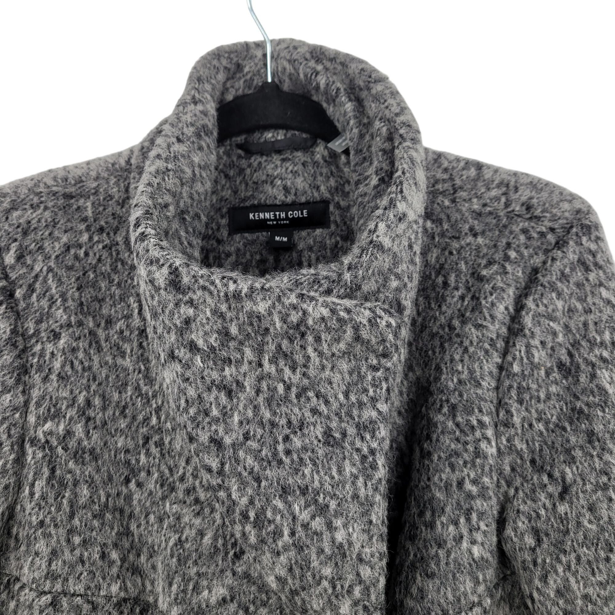 Kenneth Cole Kenneth Cole Womens Asymmetrical Pressed Boucle Wool Coat M Size M / US 6-8 / IT 42-44 - 8 Thumbnail