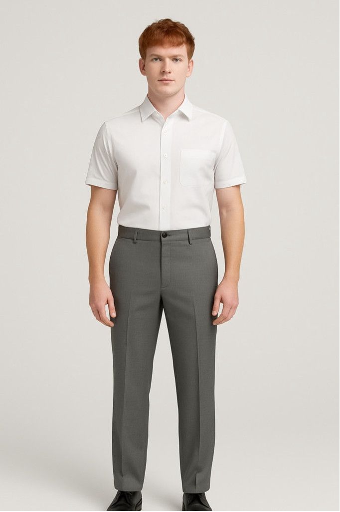 Other Tailored Gray Flat-Front Wool-Blend Dress Pants Sz 32 Size US 36 / EU 52 - 2 Thumbnail