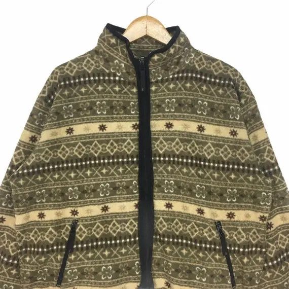 Vintage Vtg Forest THIRD WAVE Navajo Aztec Fleece Jacket Outdoor Size L / US 10 / IT 46 - 2 Thumbnail