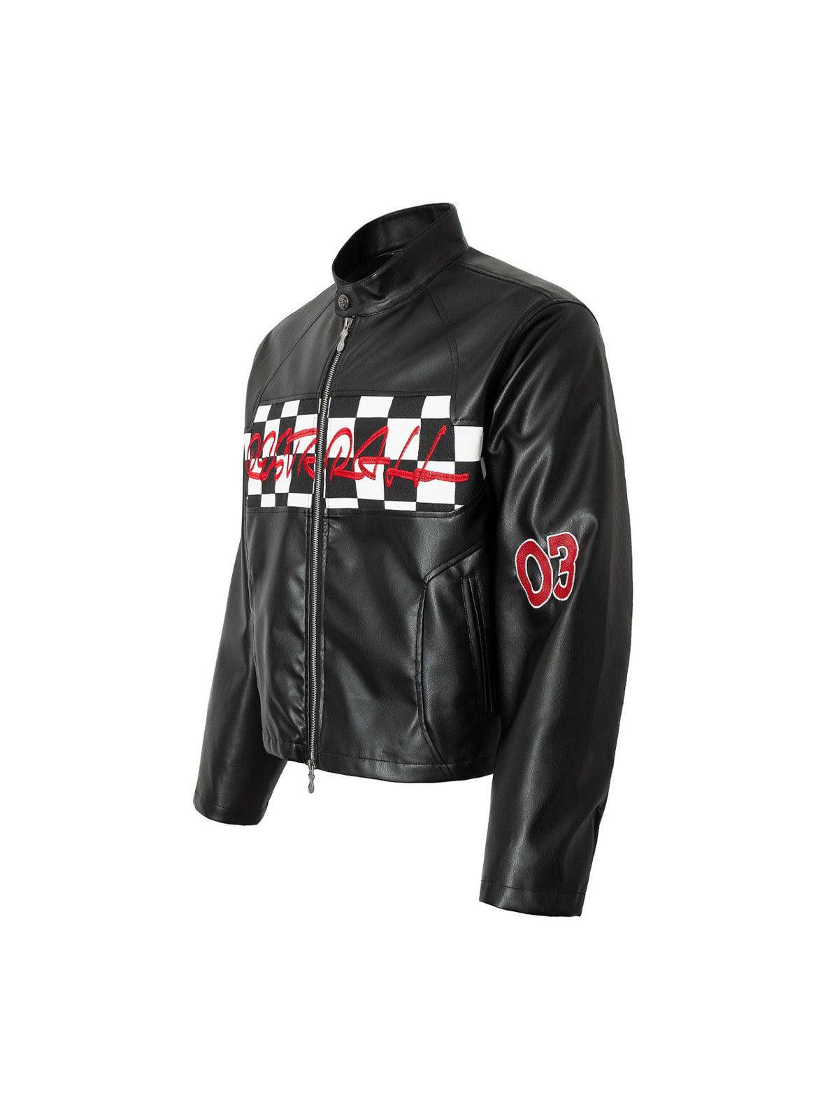 Japanese Brand Plaid Stitching Motorcycle Leather Jacket Size US M / EU 48-50 / 2 - 2 Thumbnail