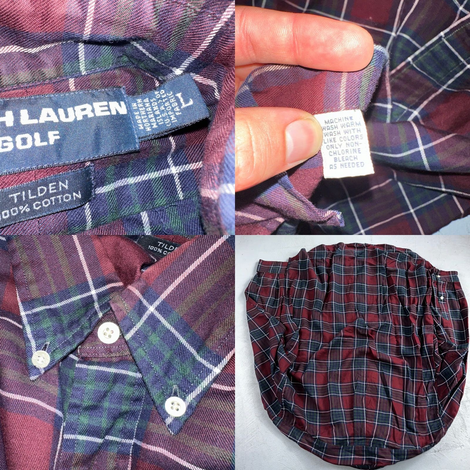 Polo Ralph Lauren Vintage Polo Ralph Lauren Shirt Mens Large Red Blue Plaid Tilden Golf Crest Size US L / EU 52-54 / 3 - 8 Thumbnail