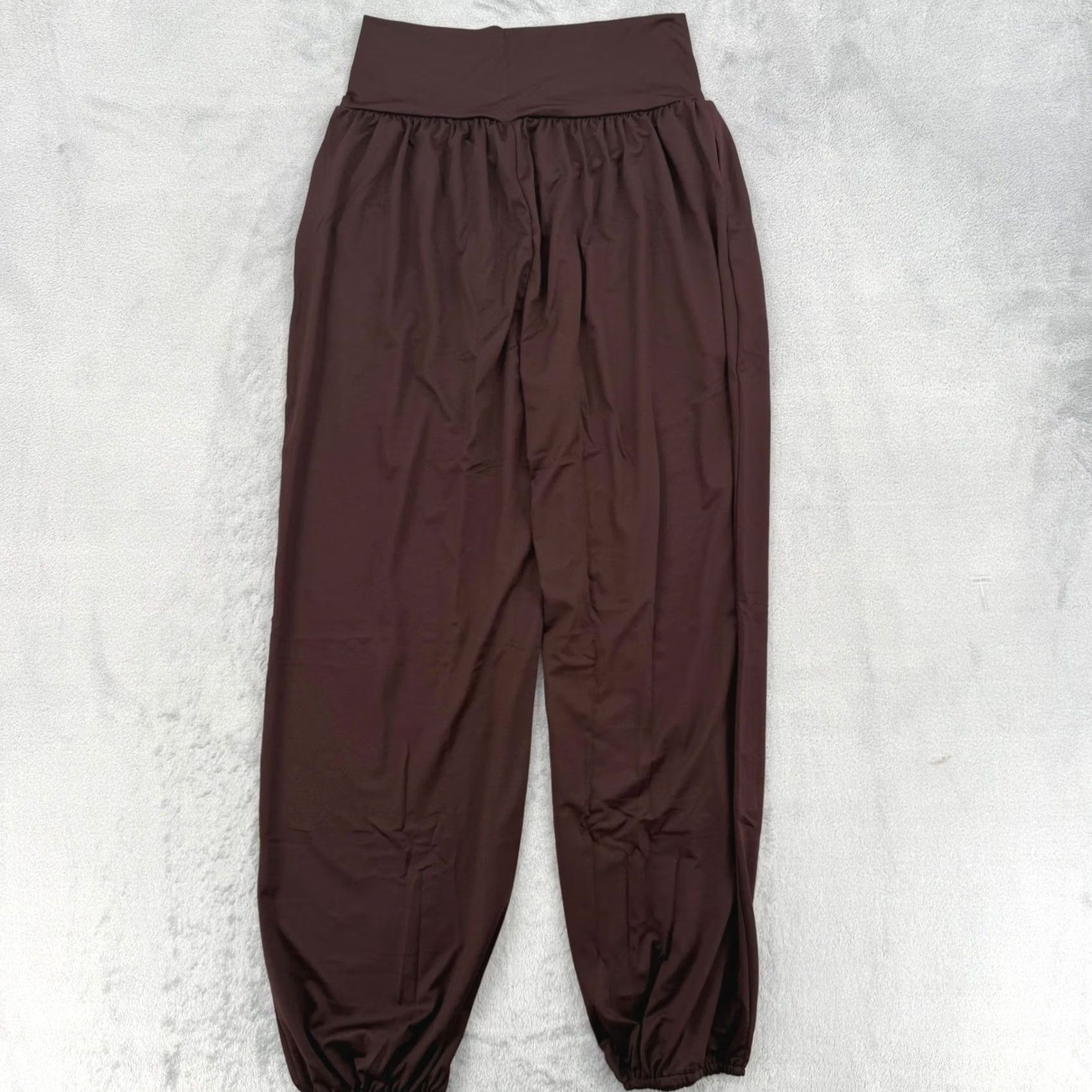 Vintage Daceslon Womens Yoga Joggers Dark Coffee Brown Crossover Waist Pockets Size L Size 42" / US 20 - 7 Thumbnail