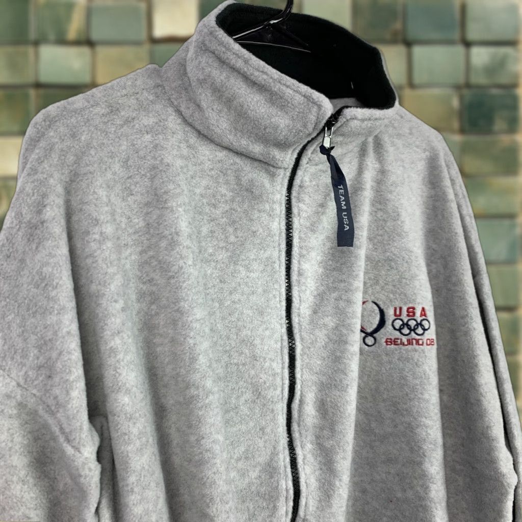 Vintage VINTAGE 2008 Beijing Team USA Olympics Gray Fleece Jacket XXL Size US XXL / EU 58 / 5 - 1 Thumbnail