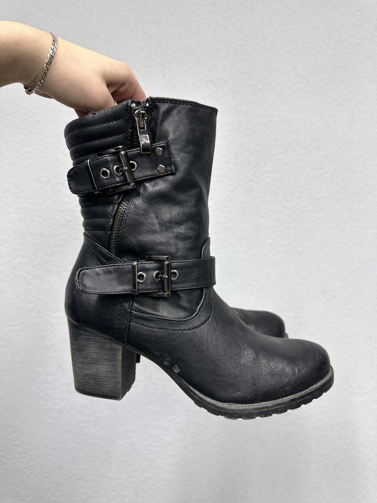 A.S.98 Vintage Leather Hight Heels AS 98 Style Gothic Rick Owens Size US 9 / IT 39 - 3 Thumbnail