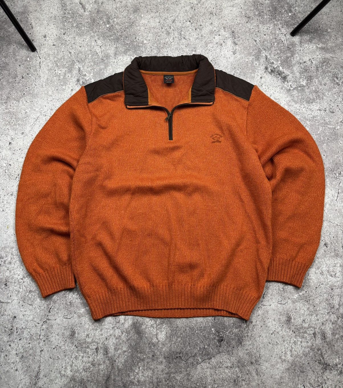 Paul & Shark Vintage Paul Shark Yachting 1/4 zip Wool Ox Leather Sweater Size US XL / EU 56 / 4 - 2 Thumbnail