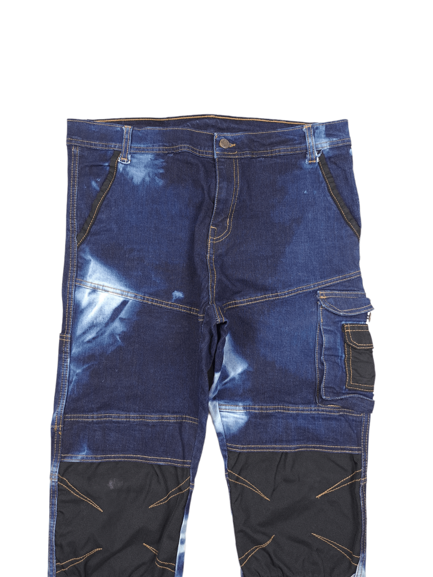 Japanese Brand 💎 Crazy Vintage 32/30 Y2K Bleached Blue Carpenter Jeans Size US 32 / EU 48 - 3 Thumbnail