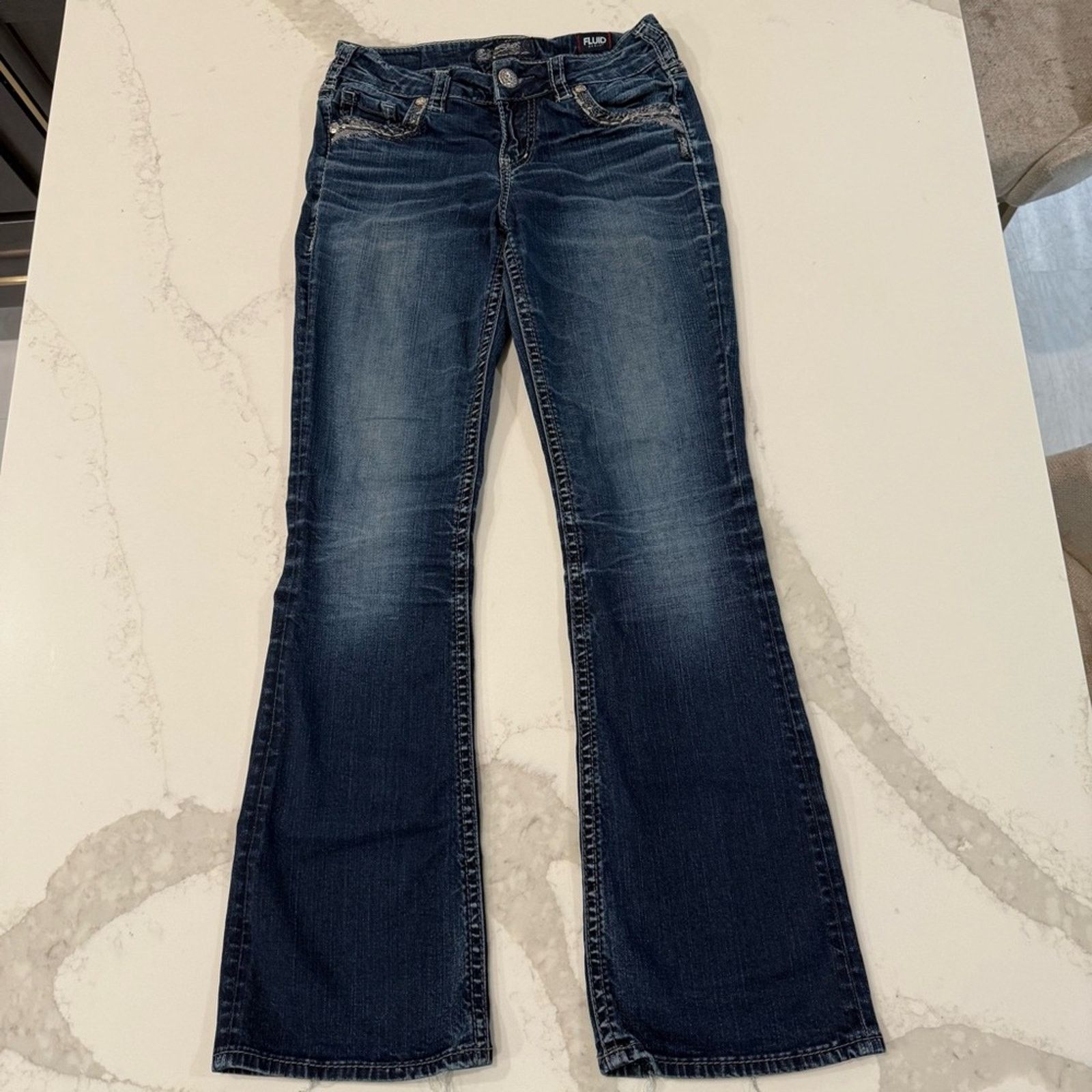 Silver Jeans Co. Silver Suki Mid Boot Denim Jeans Women’s W26xL31 Dark Blue Size 26" / US 2 / IT 38 - 1 Thumbnail
