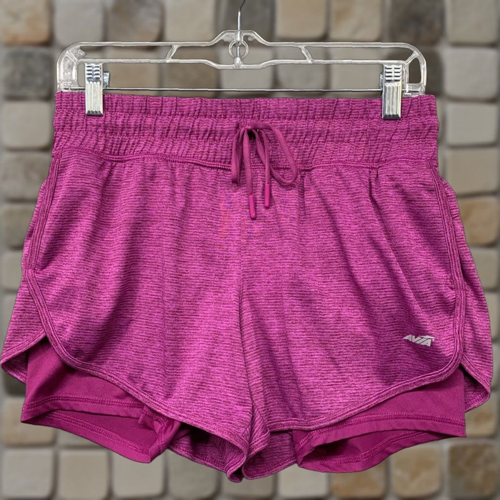 Avia Avia Women’s Athletic Running Shorts Size S Purple 2 Pockets Double Layer LOGO Size 28" / US 6 / IT 42 - 1 Thumbnail