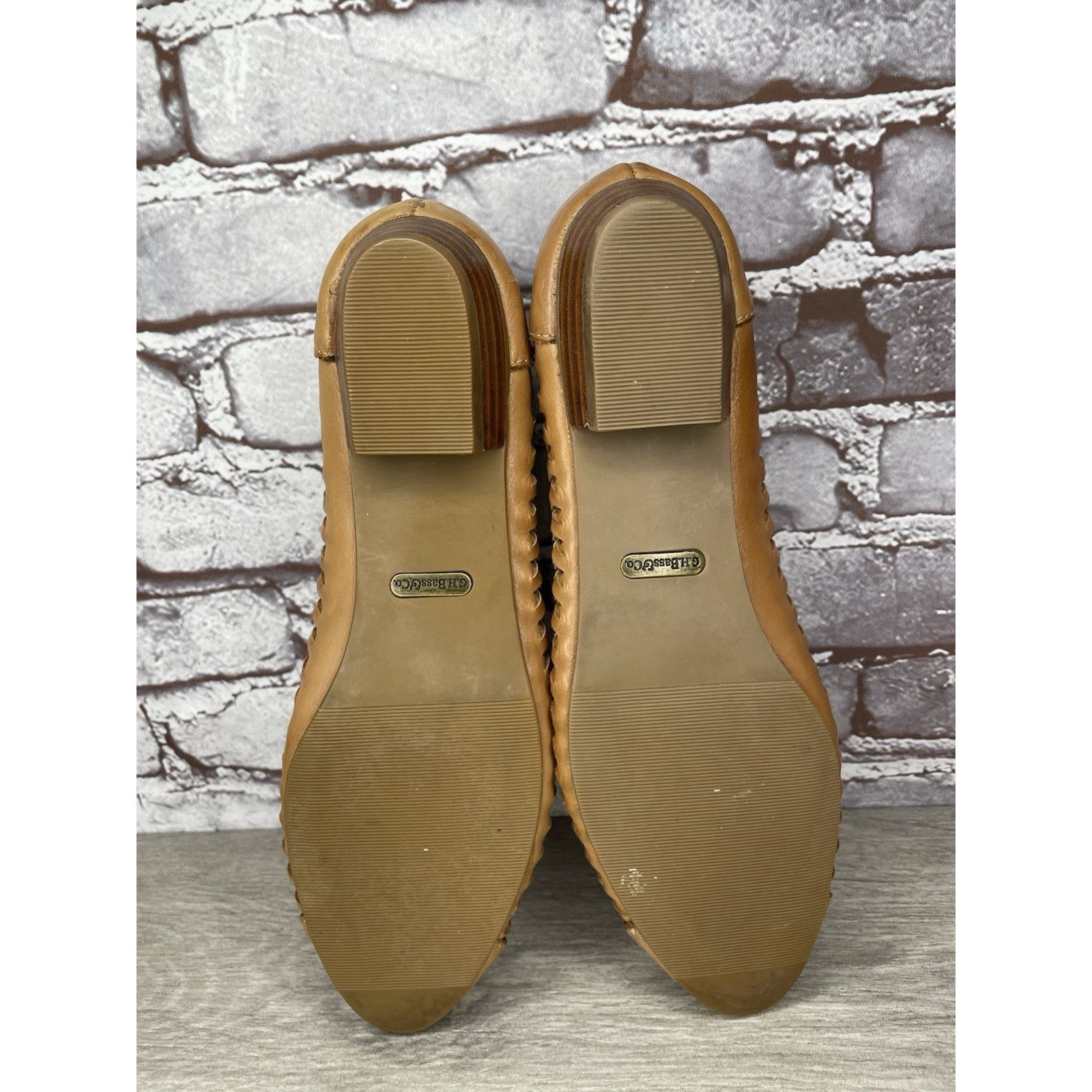 G.H. Bass & Co. Bass Hayden Fawn Tan Brown Leather Woven Strap Heel Flats Wo Size US 11 / IT 41 - 9 Thumbnail