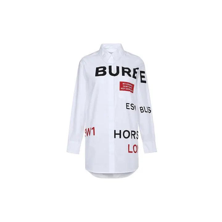 Burberry Letter Print Long Sleeve Shirt 0079