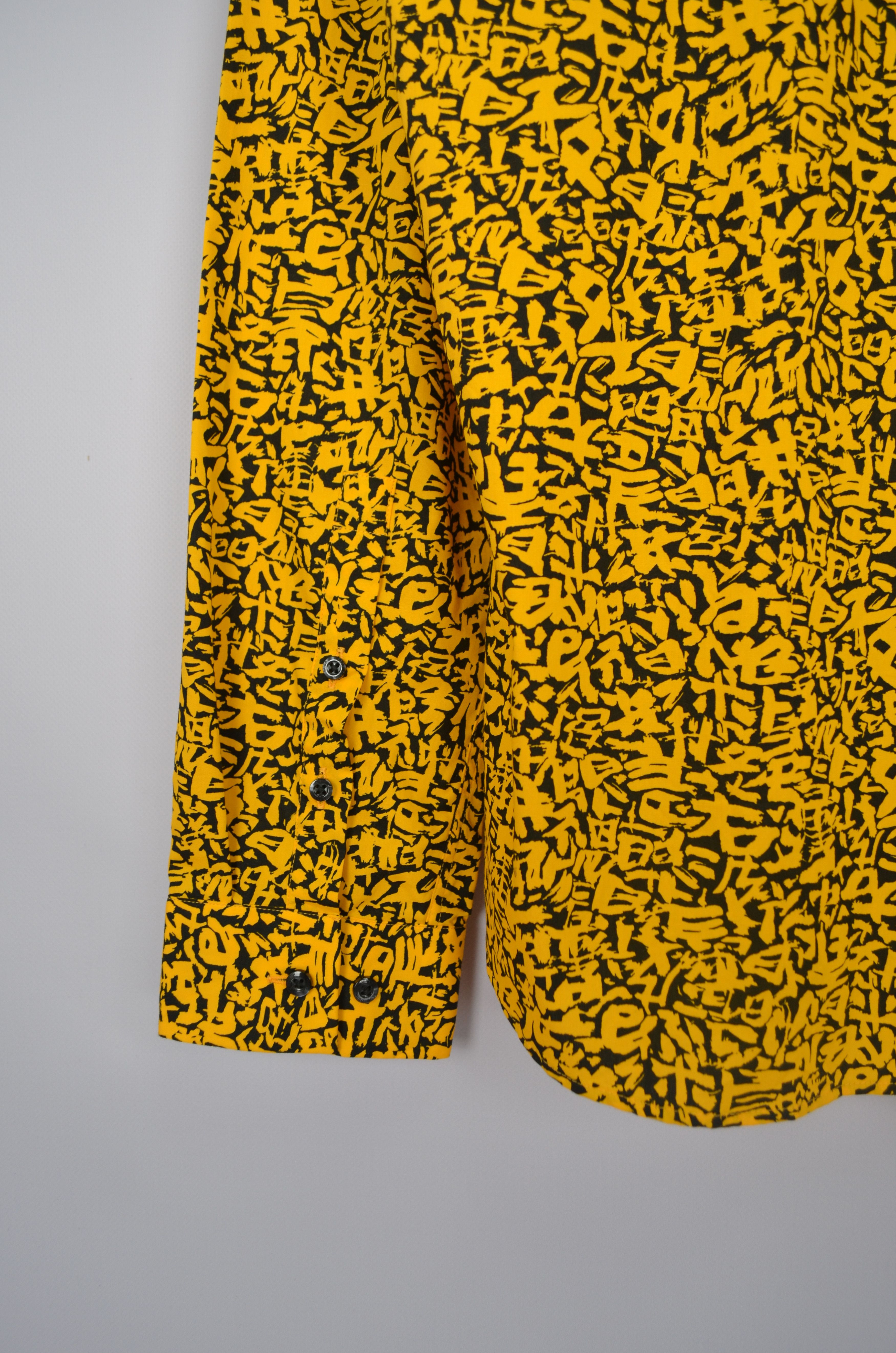 Hugo Boss Hugo Boss Yellow Abstract Print Extra Slim Fit Shirt Size M Size US M / EU 48-50 / 2 - 11 Thumbnail
