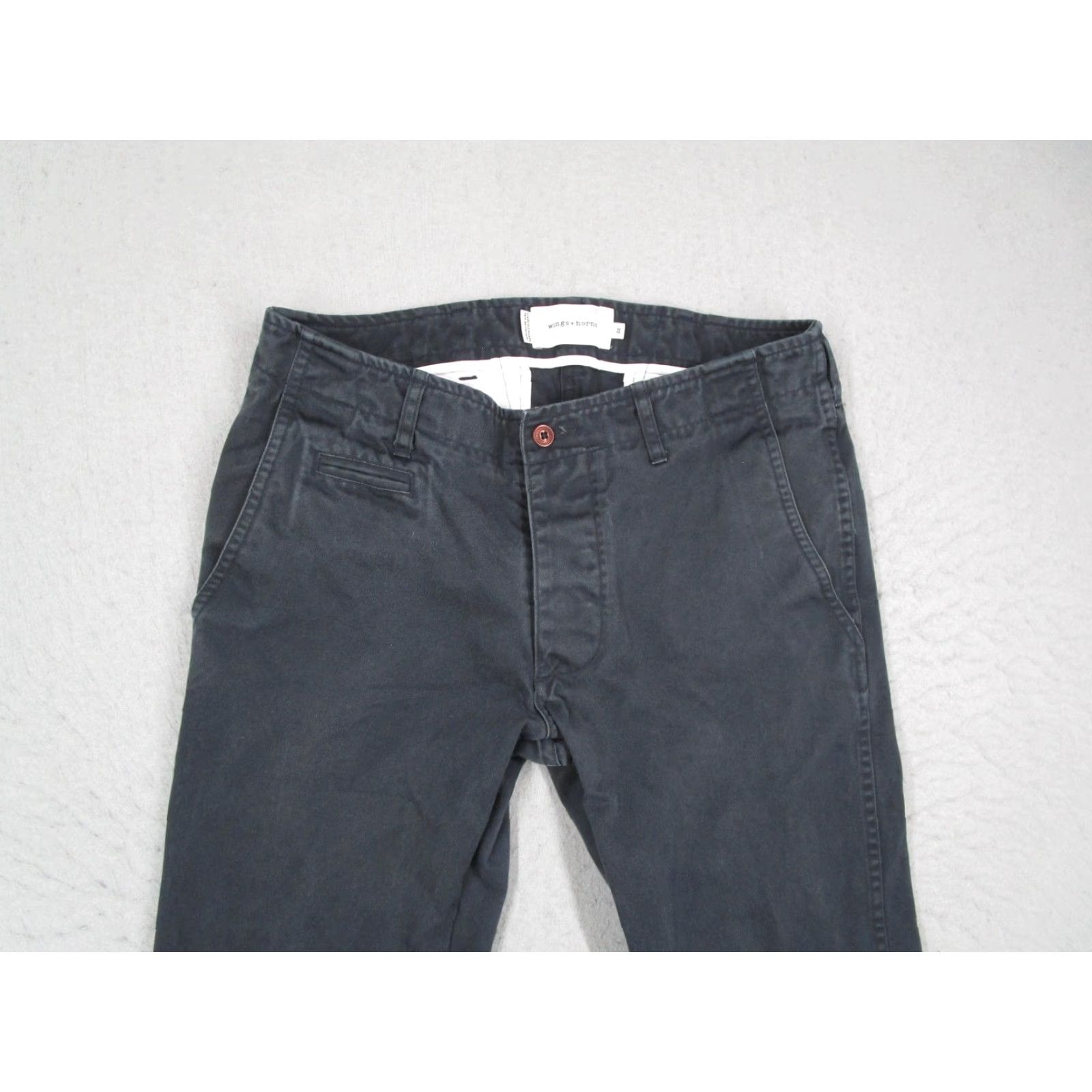 Vintage Wings + Horns Pants Mens 29x30 Gray Slim Fit Cotton Chino Made In Canada Casual Size US 29 - 2 Thumbnail