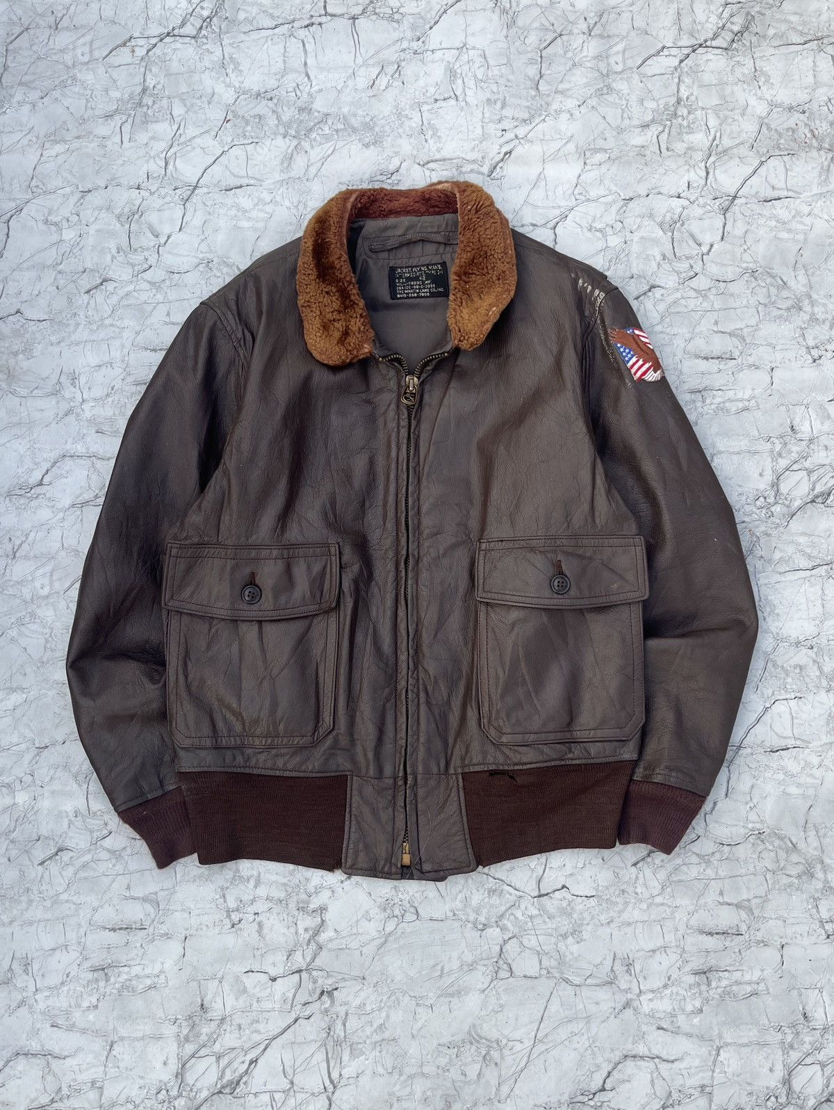 Vintage Rare Vintage 1968 U.S. Navy G-1 Flight Jacket. Size US L / EU 52-54 / 3 - 2 Thumbnail