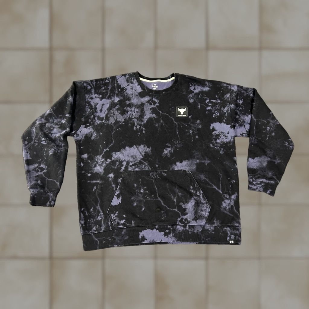 Under Armour Under Armour Project Rock Sweatshirt Mens XL Black Purple Graphic Print Hooded Pockets Pullover Gym & Training Size US XL / EU 56 / 4 - 1 Thumbnail